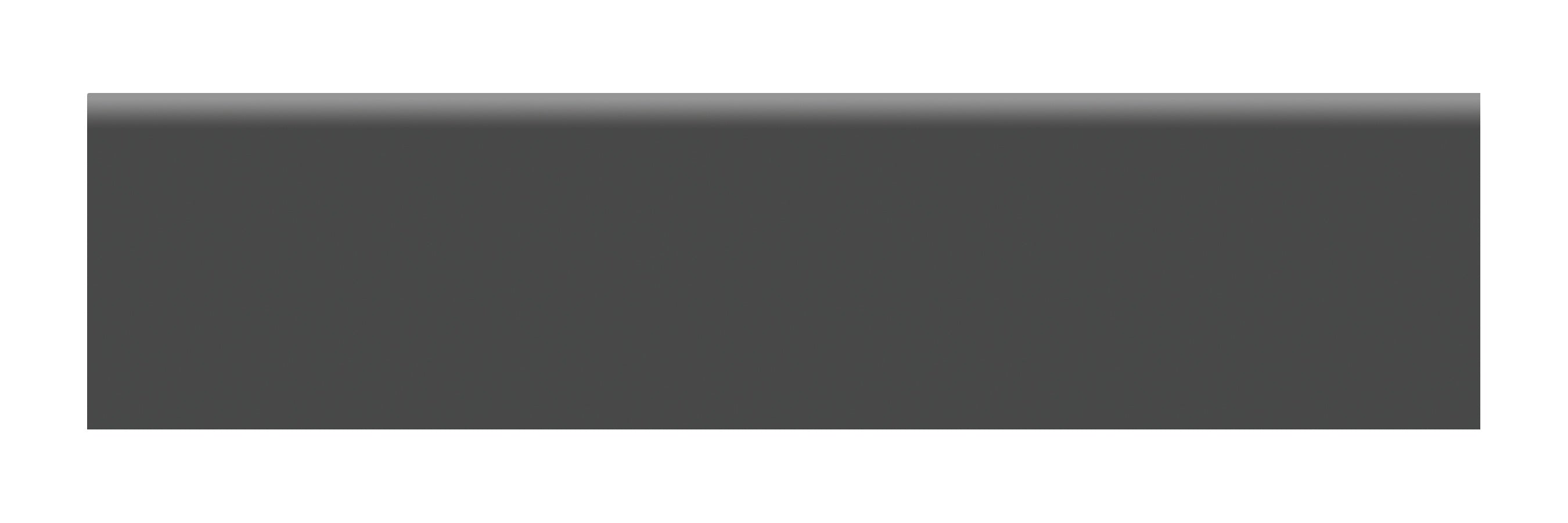 Soho Retro Black ceramic trim by Anatolia, top-down product view, 2"×8"×5/16" size. Turkish ceramic for floors and walls.