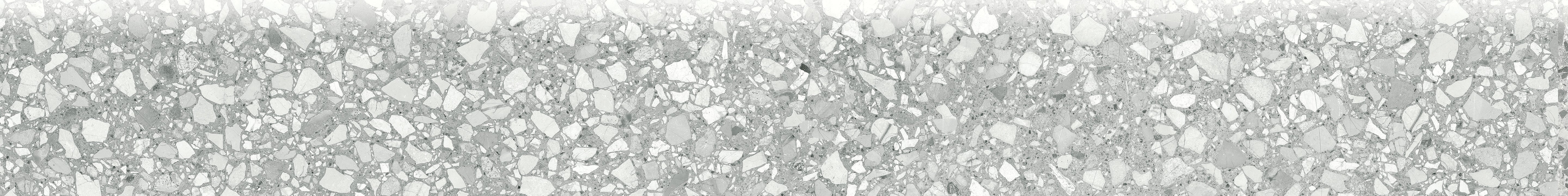 Station Ash porcelain trim by Anatolia, top-down product view, 3"×24"×11/32" size. Turkish porcelain for floors and walls.