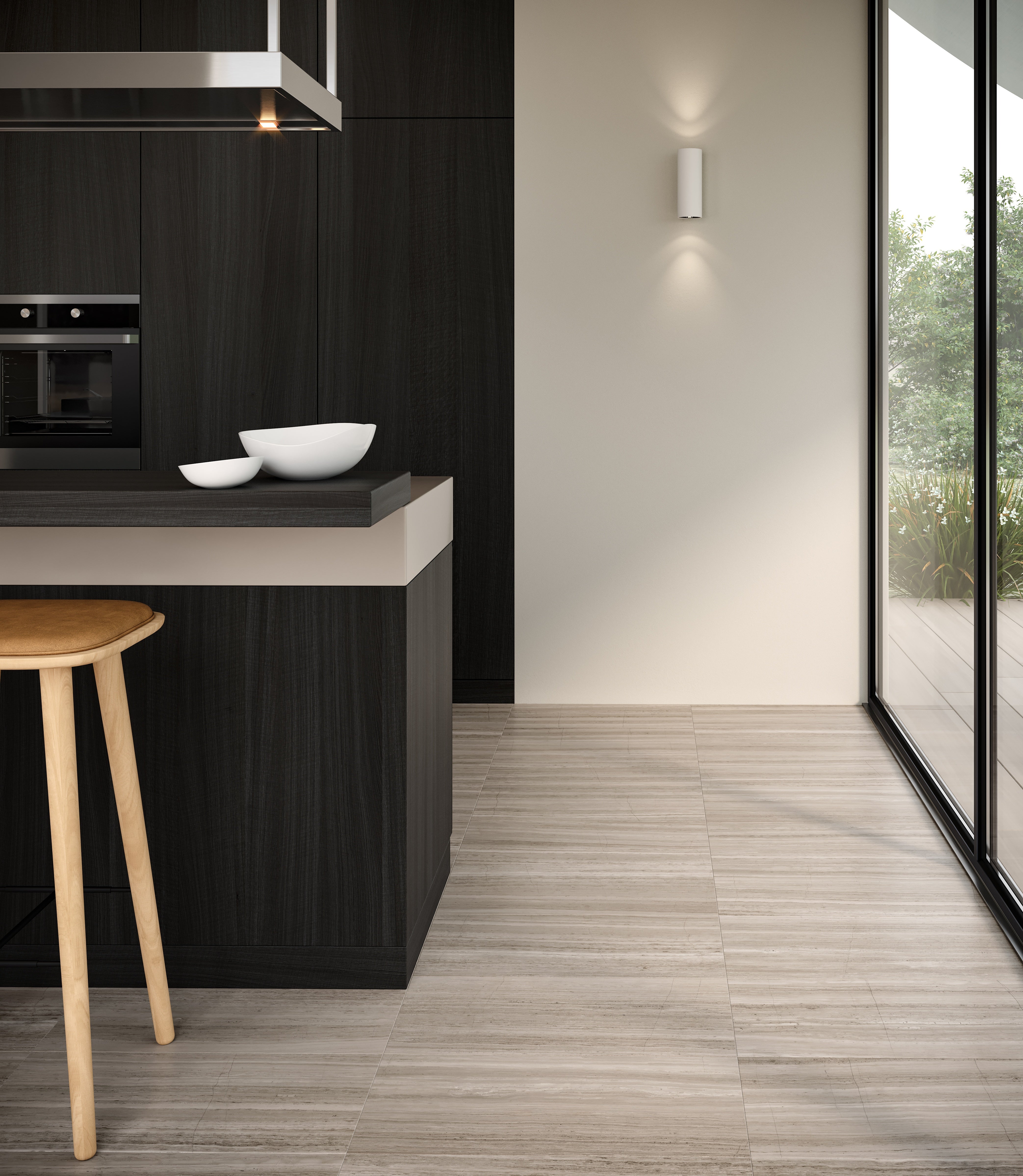 Strada Mist limestone trim by Anatolia, top-down product view, 1/2"×12"×5/8" size. Chinese limestone for floors and walls.
