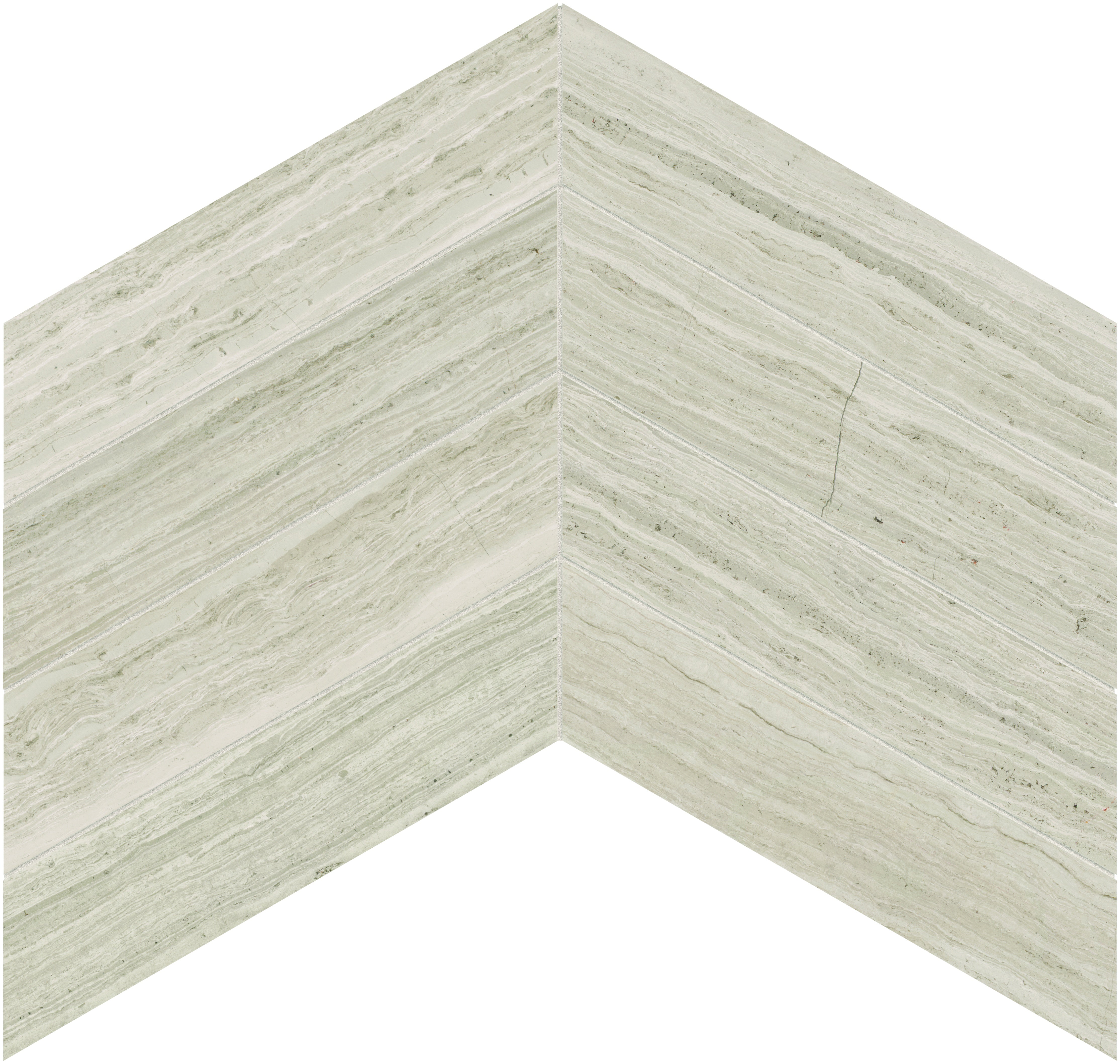 Strada Mist limestone mosaic by Anatolia, top-down product view, 9 27/32"×14 9/16"×3/8" size. Chinese limestone for floors and walls.