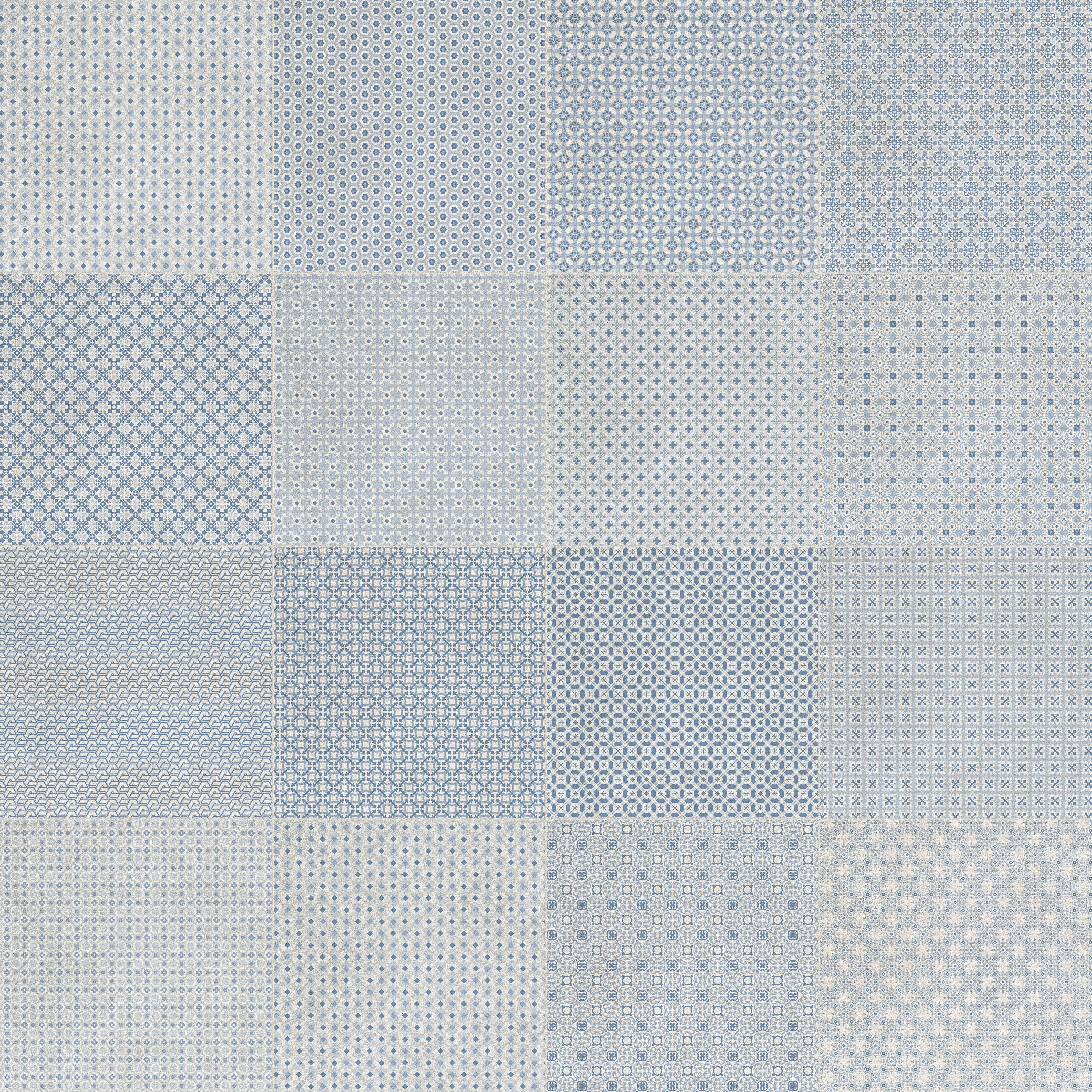 Tapestri Denim Blend porcelain field tile by Anatolia, top-down product view, 8"×11/32" size. Turkish porcelain for floors and walls.
