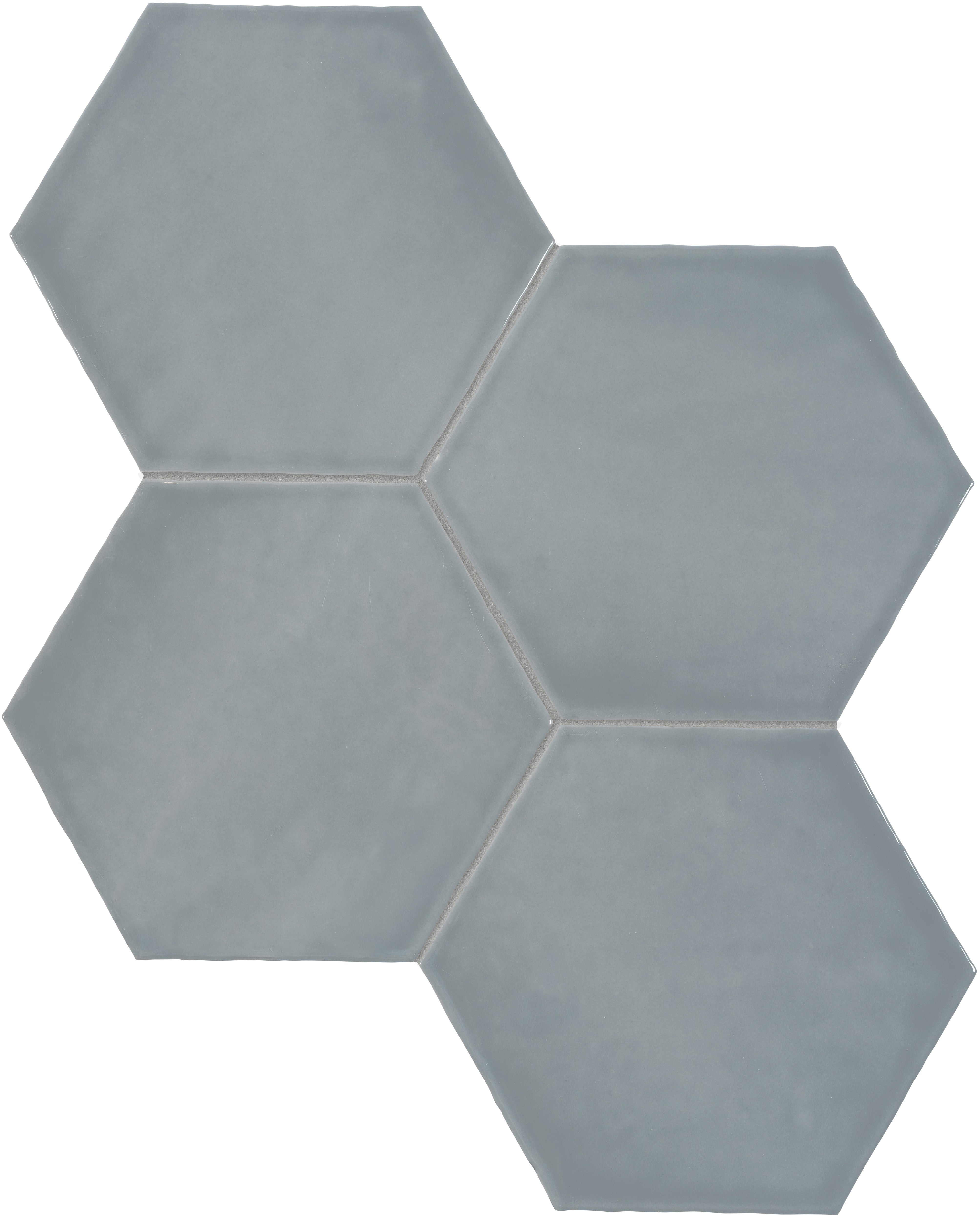 TERAMODA: Sterling Hexagon Hexagon Ceramic Field Tile (6"×6 13/16"×11/32" | Glossy | Pressed)