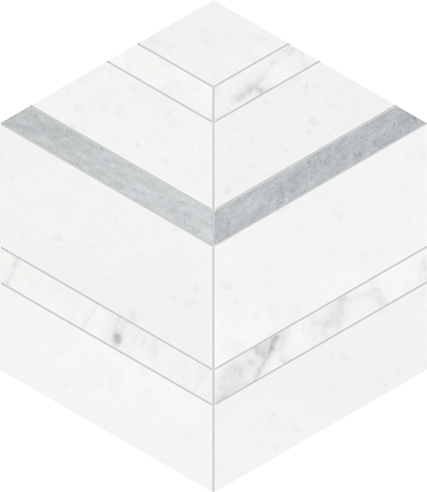 Utopio Dove mixed mosaic by Anatolia, top-down product view, 5 1/8"×5 29/32"×3/8" size. Turkish mixed for floors and walls.