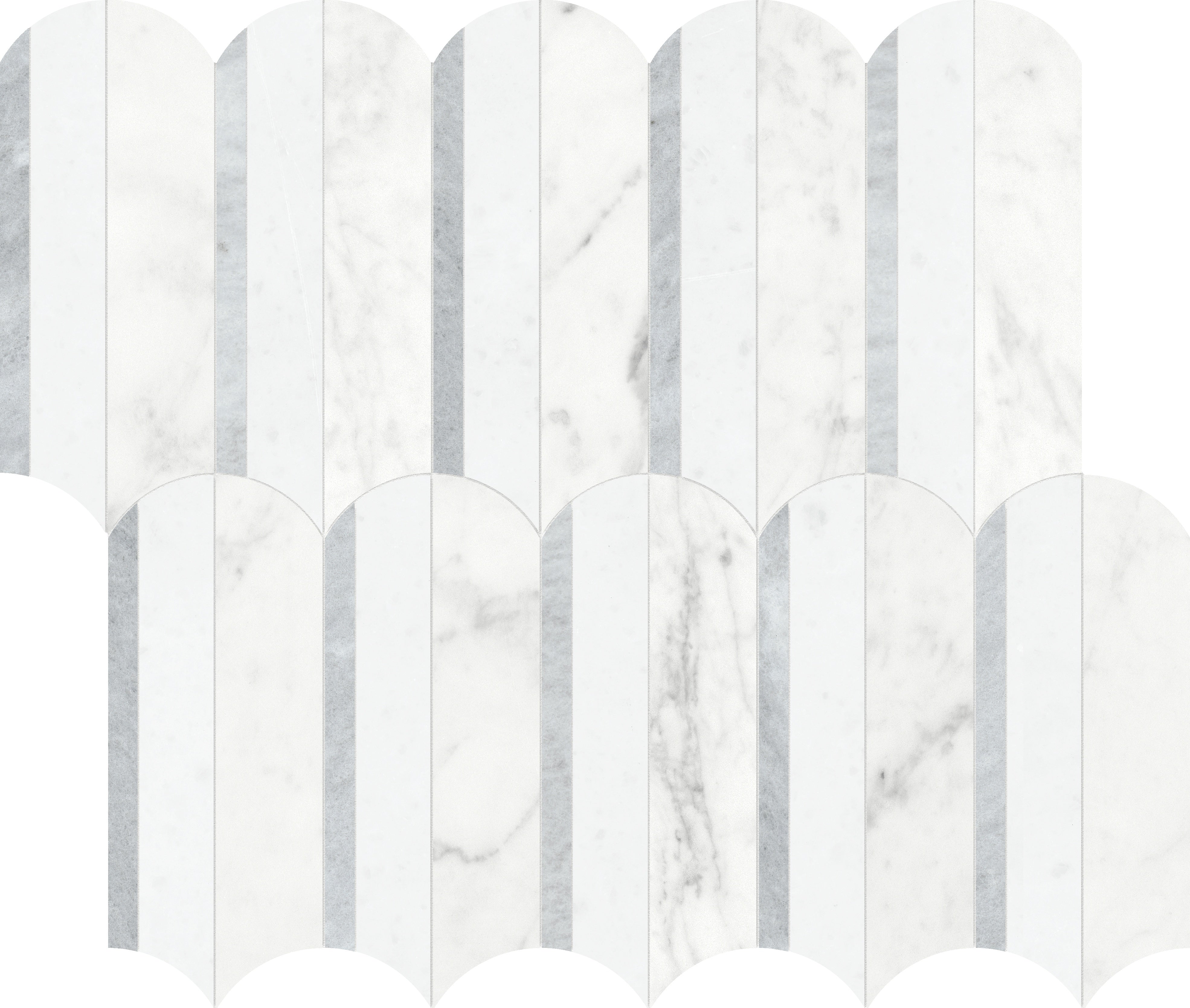 Utopio Dove mixed mosaic by Anatolia, top-down product view, 10 15/32"×11 15/16"×3/8" size. Turkish mixed for floors and walls.