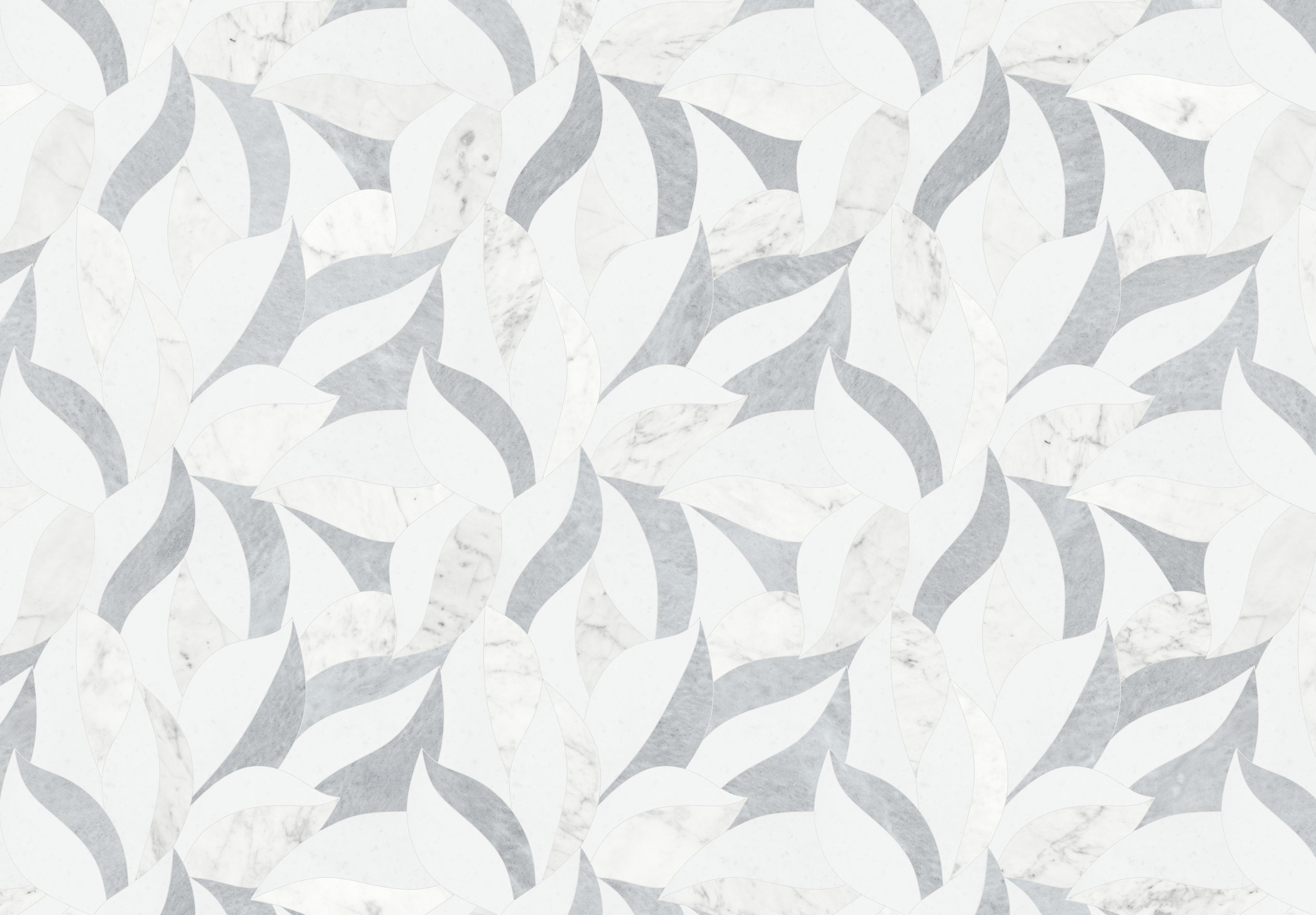 Utopio Dove mixed mosaic by Anatolia, top-down product view, 11 21/32"×11 13/16"×3/8" size. Turkish mixed for floors and walls.