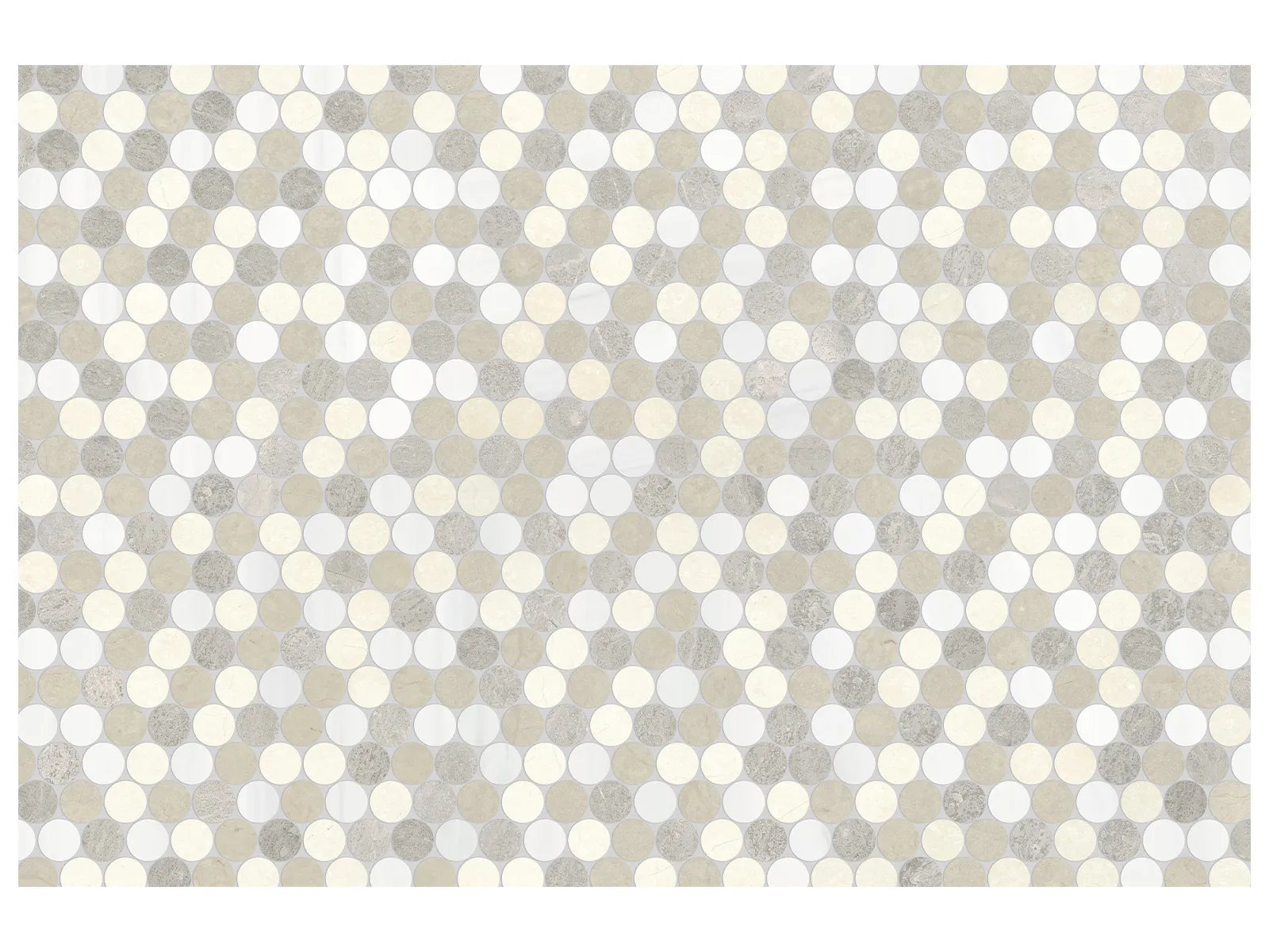 UTOPIO: Penny Rounds Dune Mosaic (12⅞"X11⅛"X⅜" | Honed)