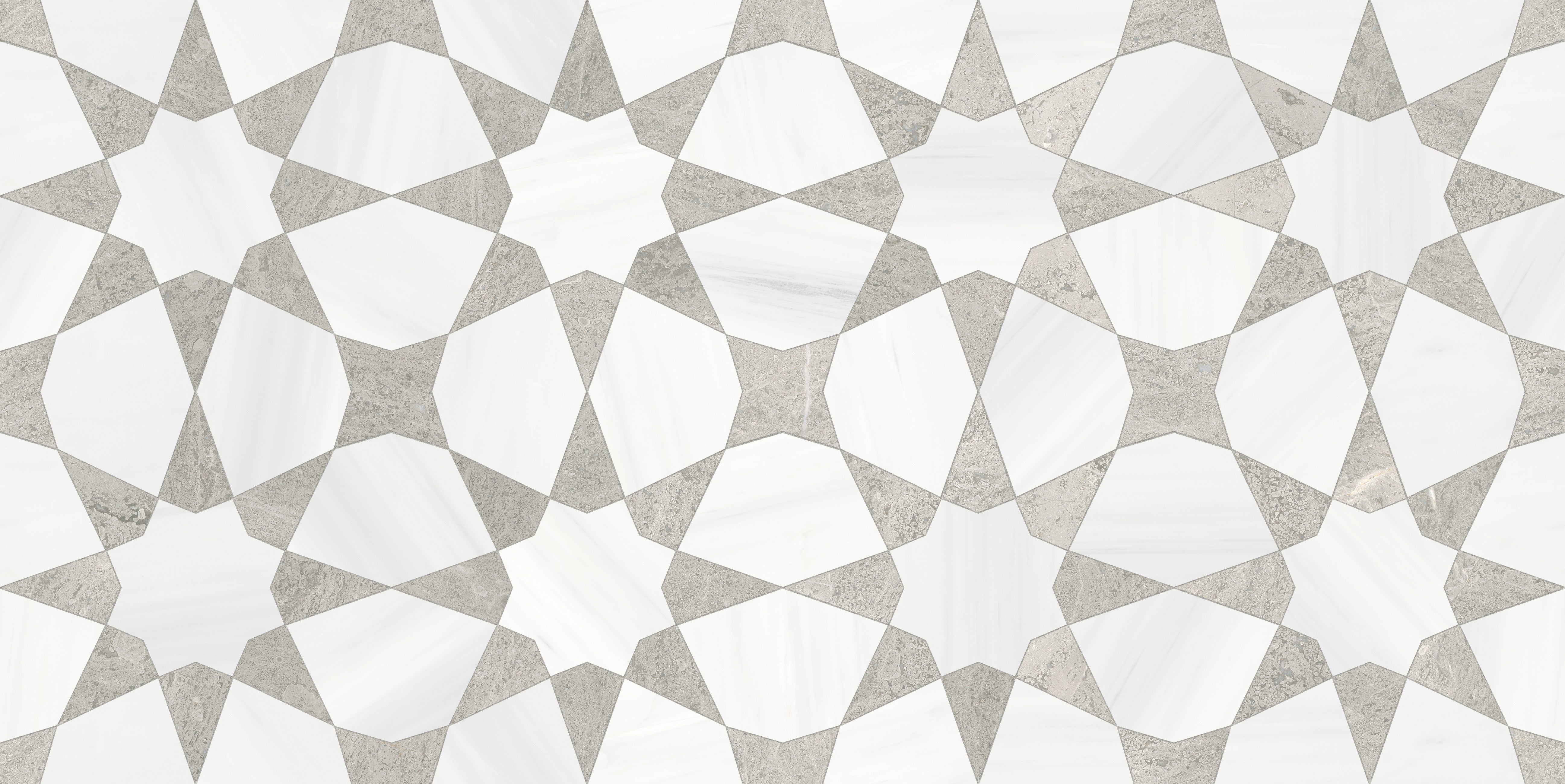 Utopio Grigio mixed mosaic by Anatolia, top-down product view, 8 5/8"×8 21/32"×3/8" size. Turkish mixed for floors and walls.