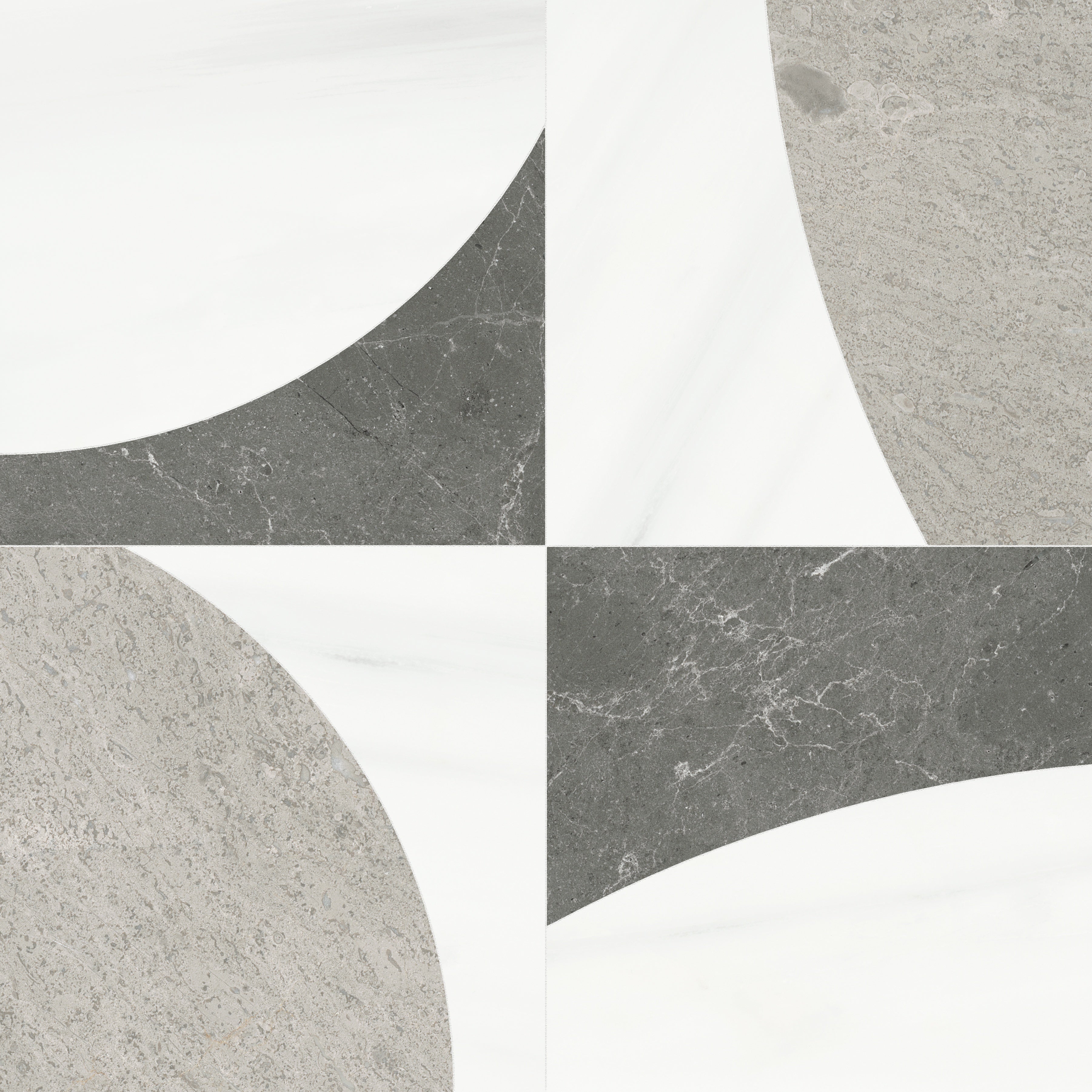 Utopio Mist mixed mosaic by Anatolia, top-down product view, 12"×24 1/32"×3/8" size. Turkish mixed for floors and walls.