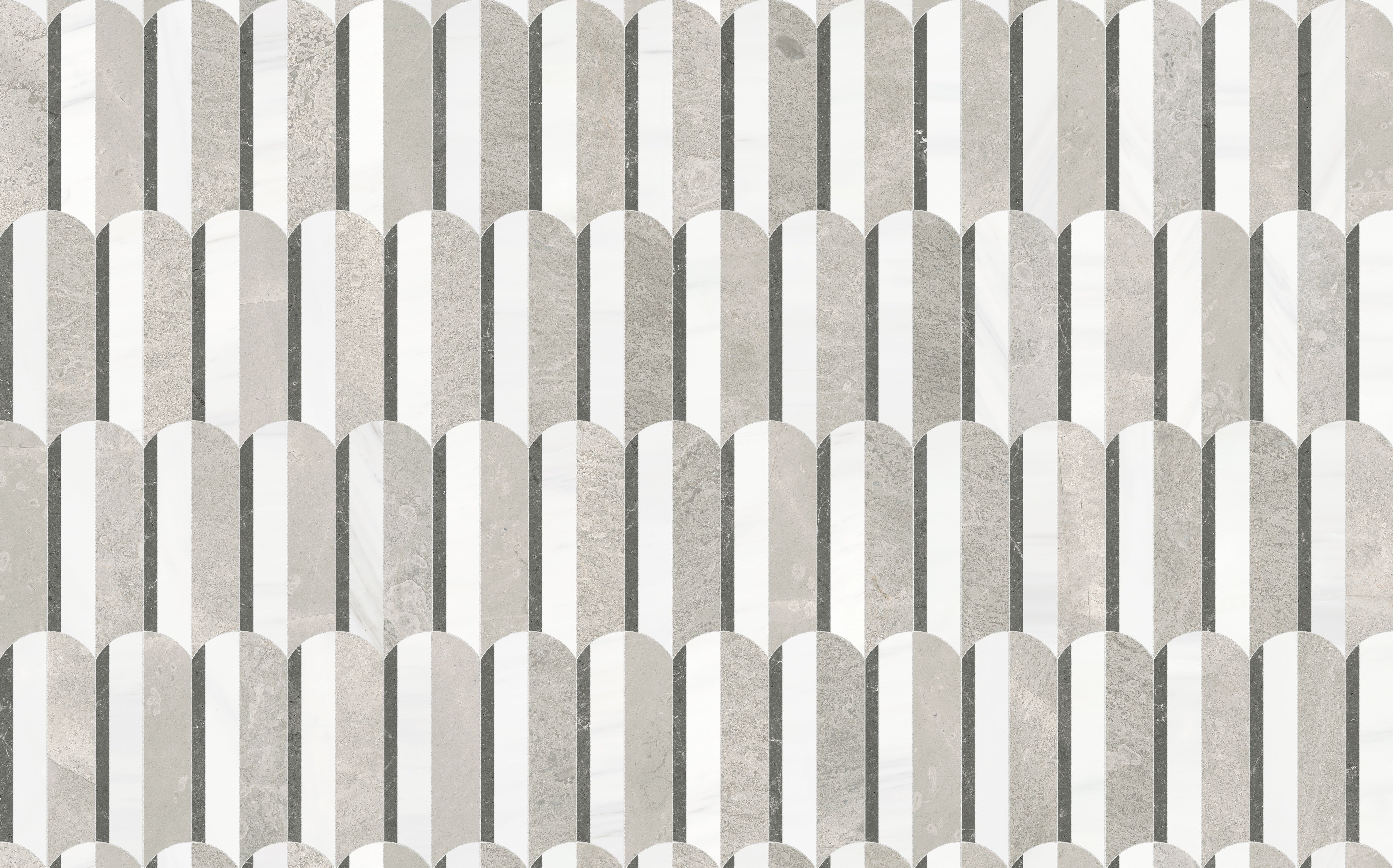 Utopio Mist mixed mosaic by Anatolia, top-down product view, 10 15/32"×11 15/16"×3/8" size. Turkish mixed for floors and walls.