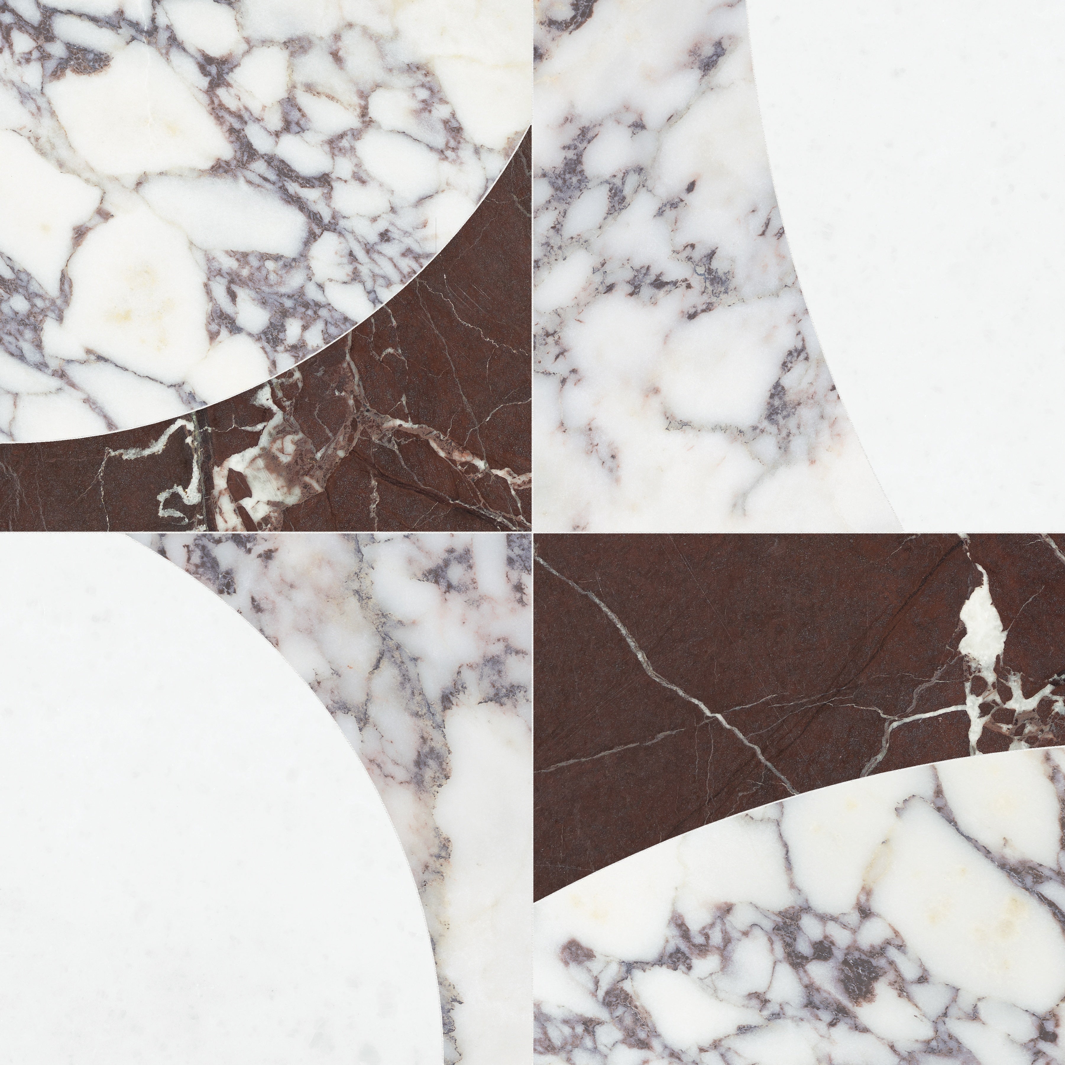 Utopio Orchid mixed mosaic by Anatolia, top-down product view, 12"×24 1/32"×3/8" size. Turkish mixed for floors and walls.