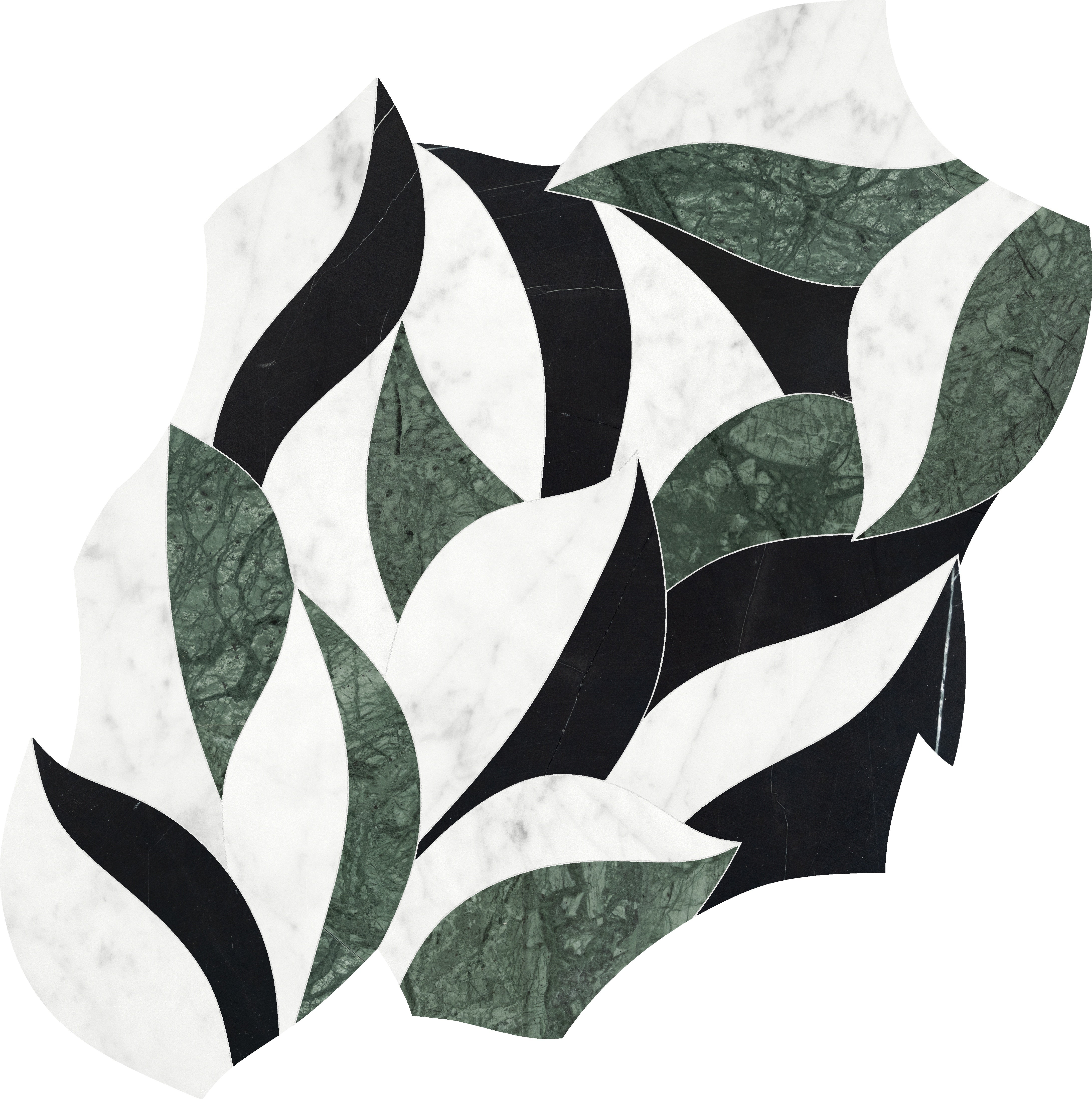 Utopio Pine mixed mosaic by Anatolia, top-down product view, 11 21/32"×11 13/16"×3/8" size. Turkish mixed for floors and walls.