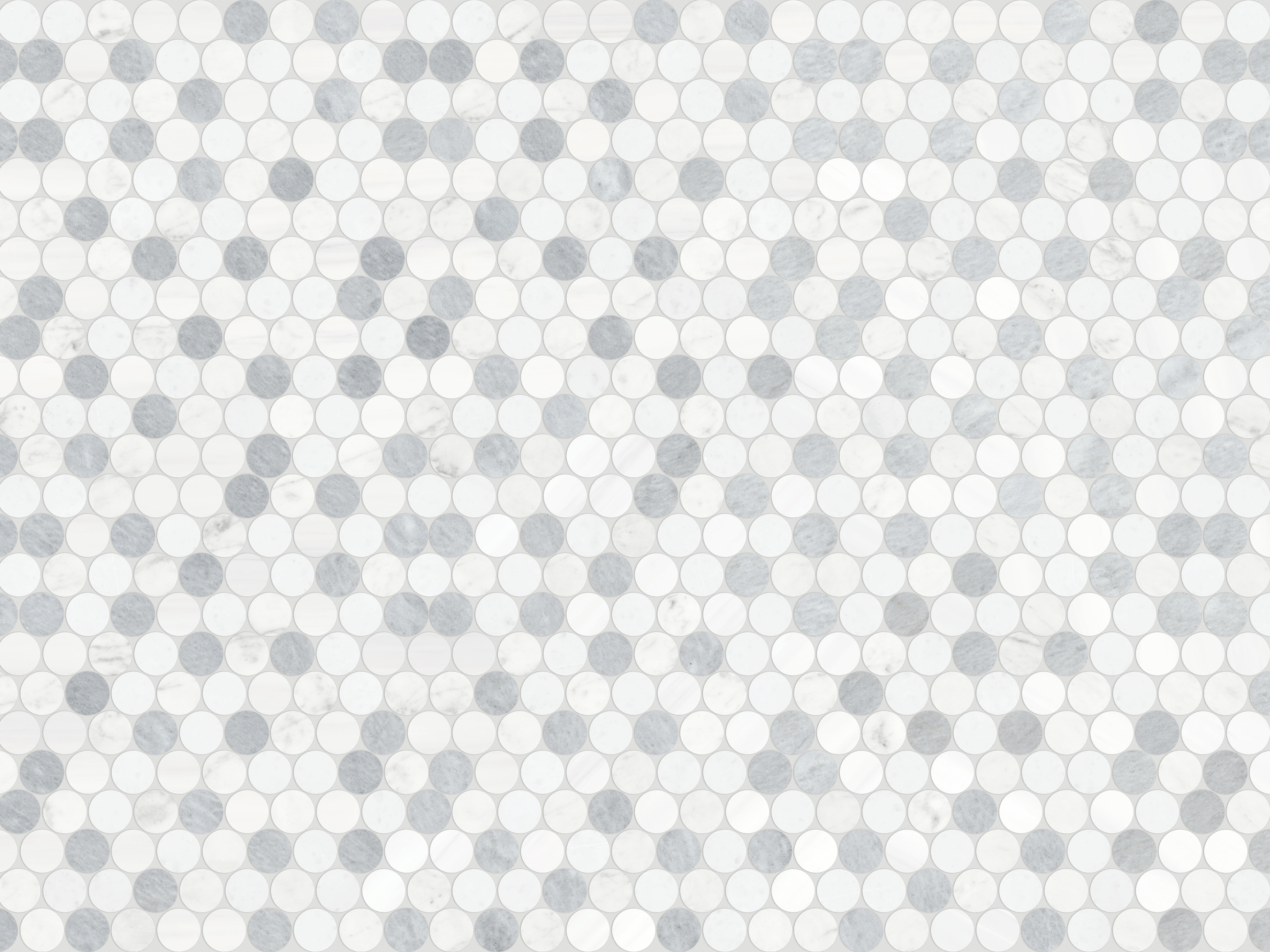 Utopio Polar mixed mosaic by Anatolia, top-down product view, 11 3/32"×12 7/8"×3/8" size. Turkish mixed for floors and walls.