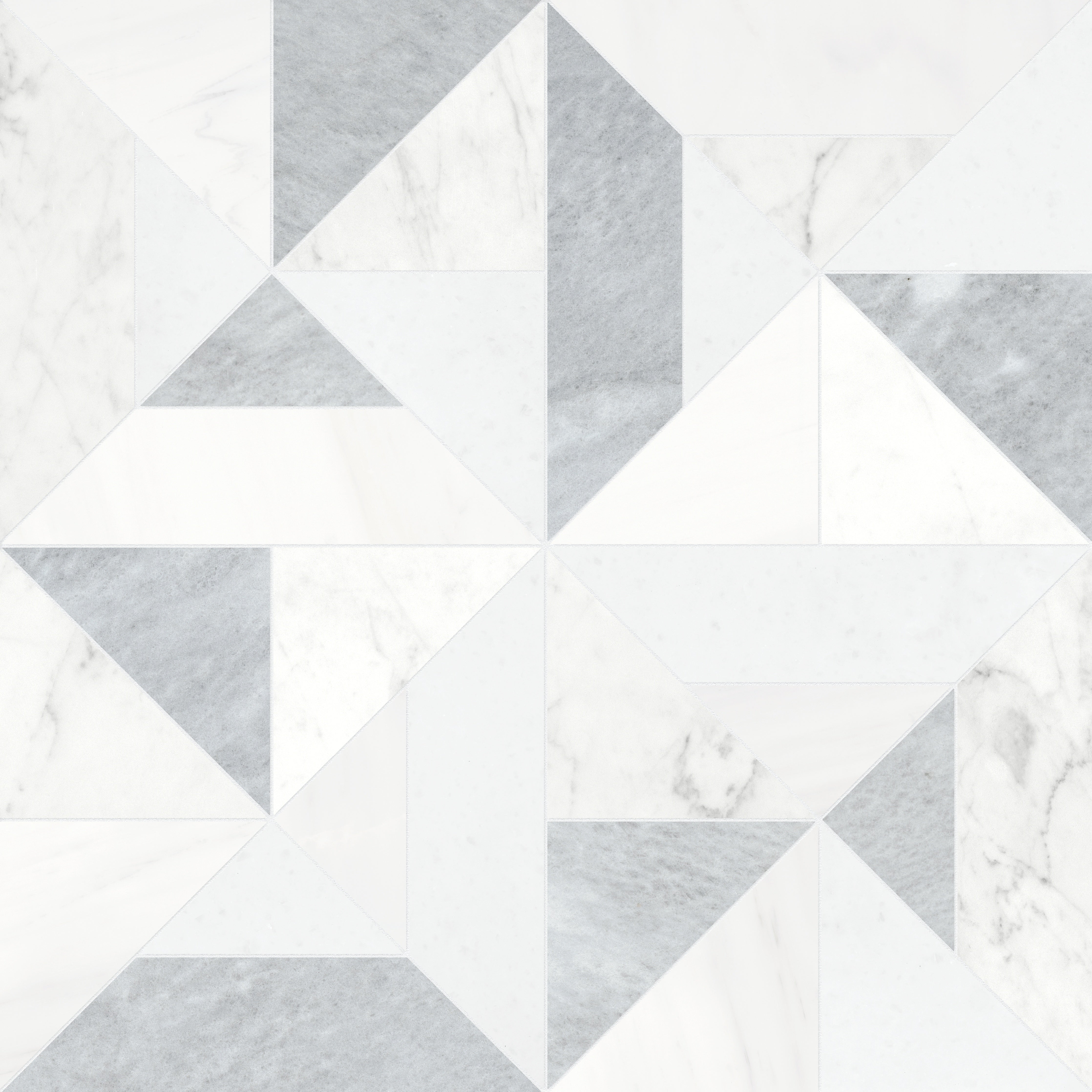 Utopio Polar mixed mosaic by Anatolia, top-down product view, 15 3/4"×15 3/4"×3/8" size. Turkish mixed for floors and walls.