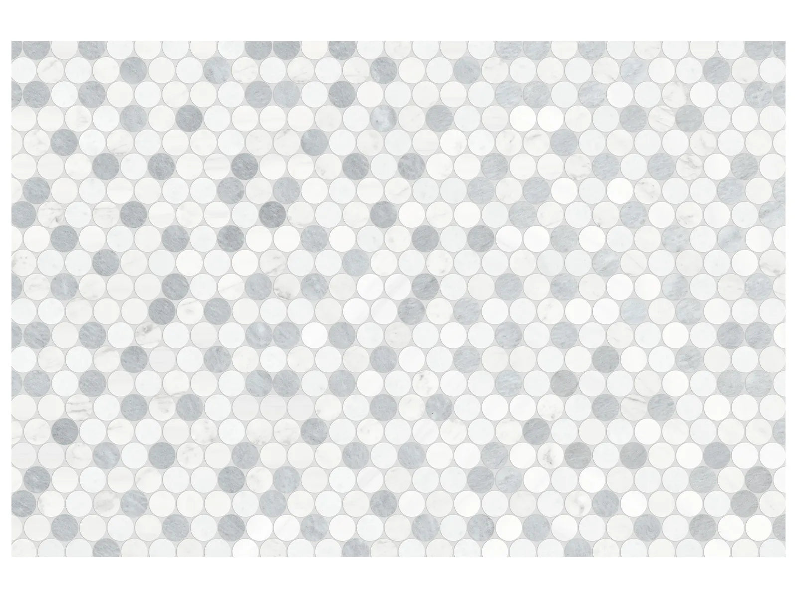 UTOPIO: Penny Rounds Polar Mosaic (12⅞"X11⅛"X⅜" | Honed)