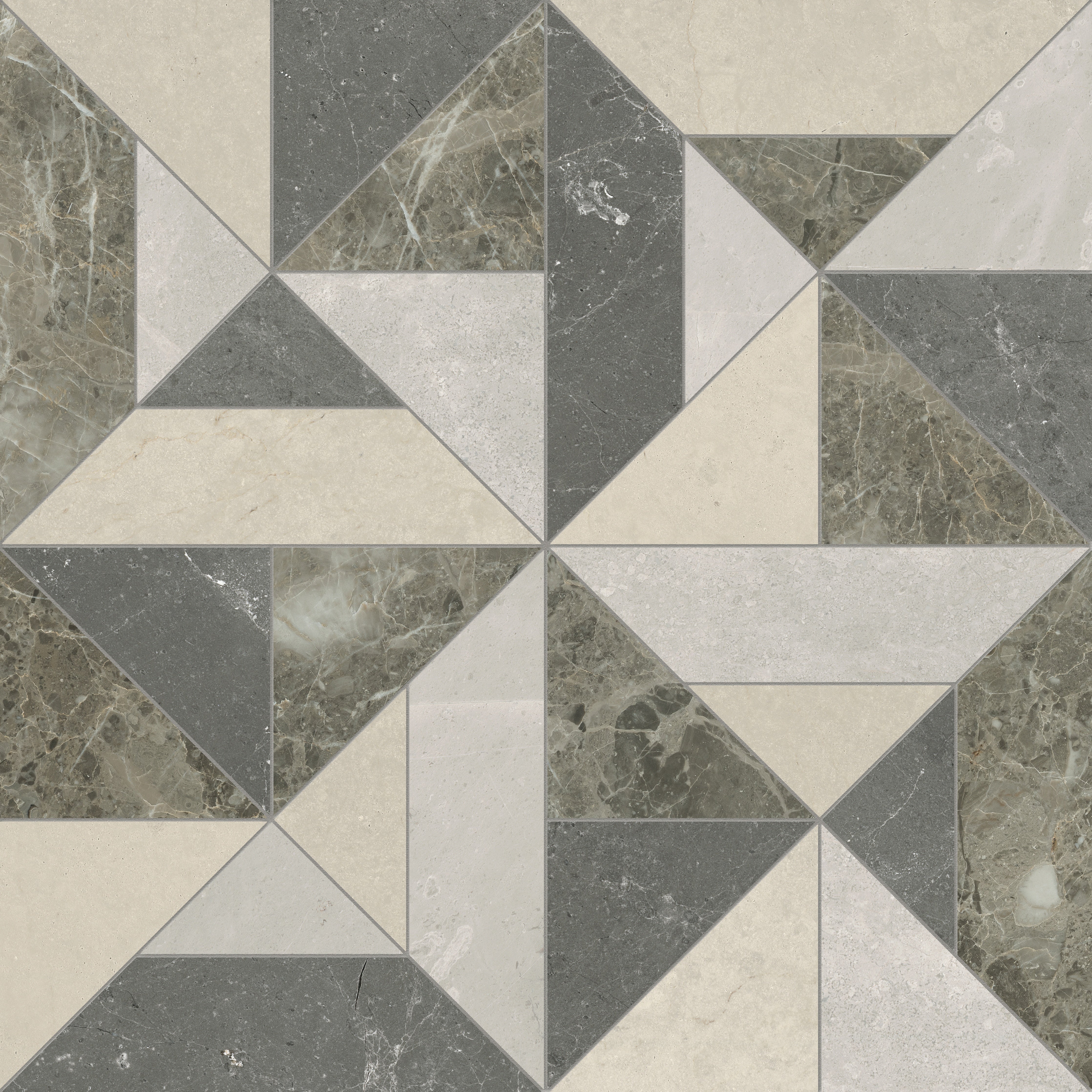 Utopio Terra mixed mosaic by Anatolia, top-down product view, 15 3/4"×15 3/4"×3/8" size. Turkish mixed for floors and walls.
