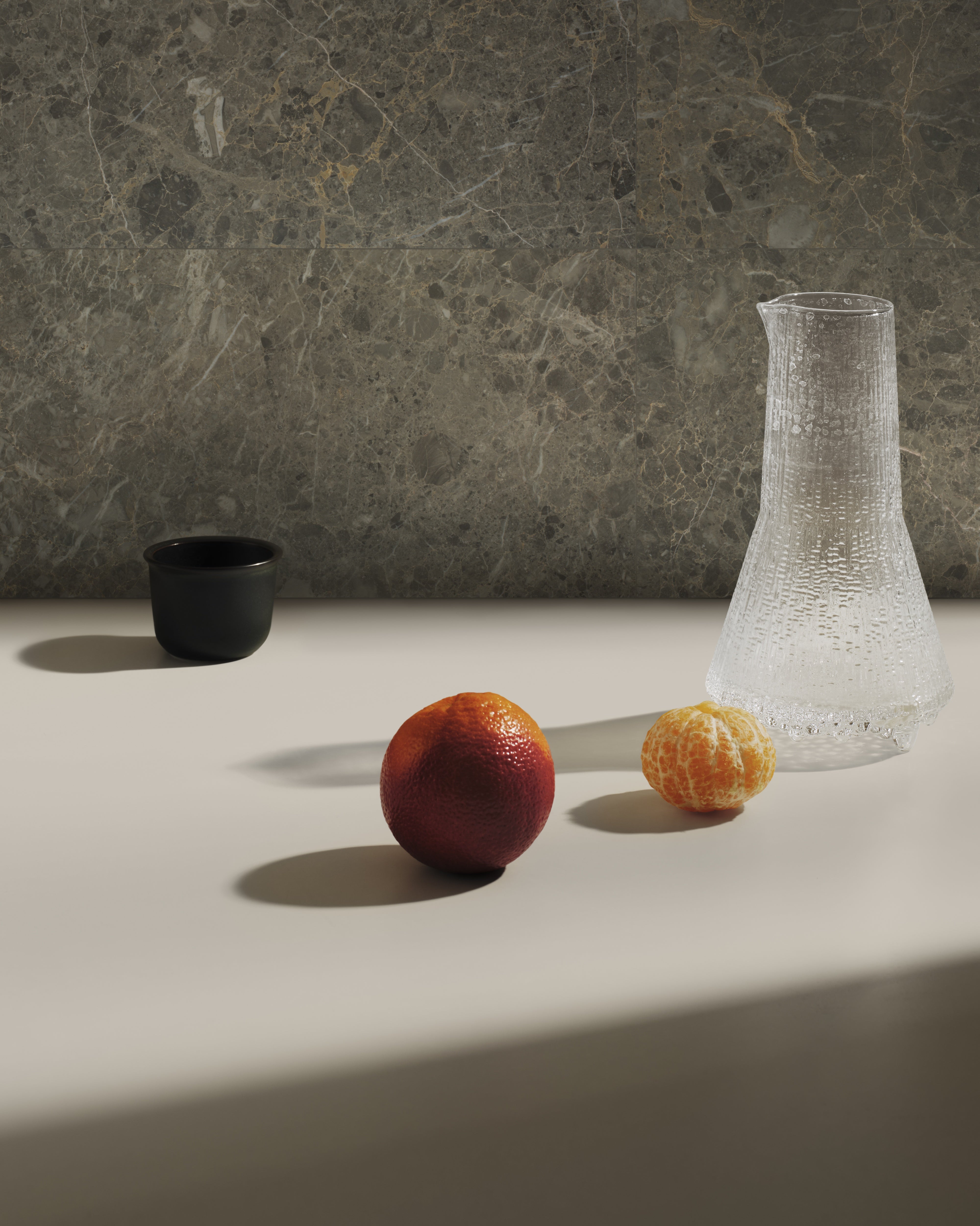 Velutto Ash marble trim by Anatolia, top-down product view, 1/2"×12"×5/8" size. Turkish marble for floors and walls.
