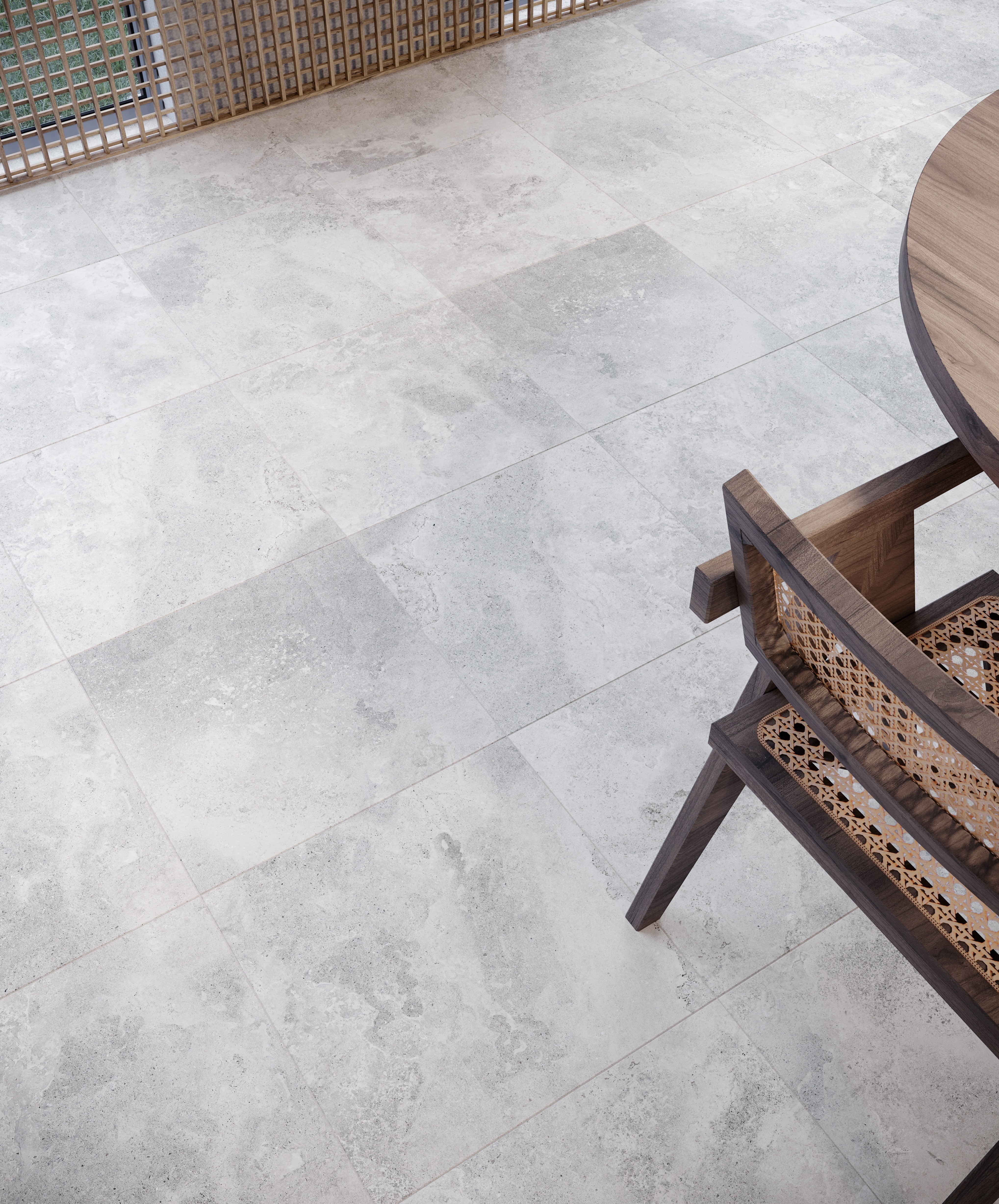 Veneta Grigio porcelain trim by Anatolia, top-down product view, 3"×12"×11/32" size. Turkish porcelain for floors and walls.
