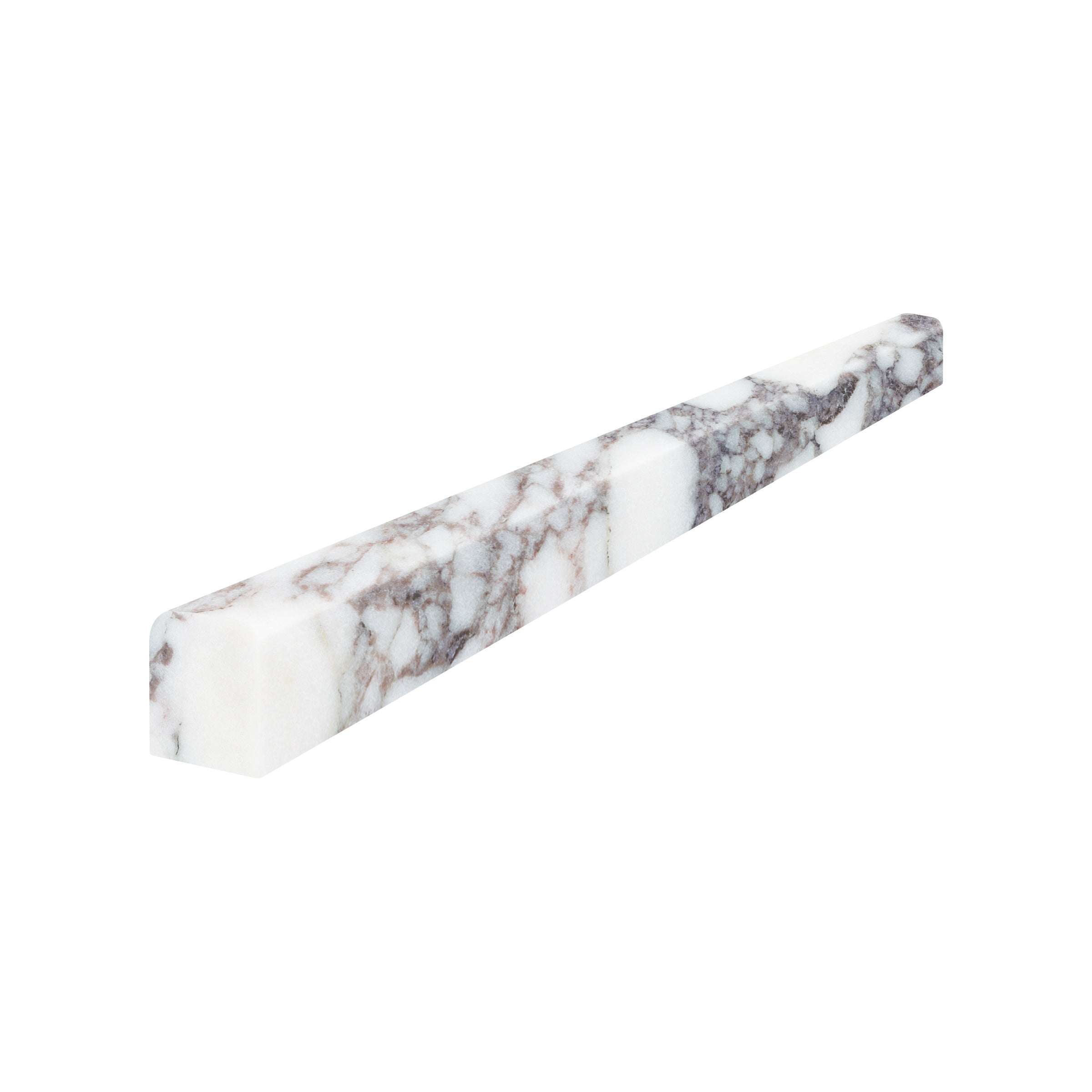 Viola Roccia marble trim by Anatolia, top-down product view, 1/2"×12"×5/8" size. Turkish marble for floors and walls.