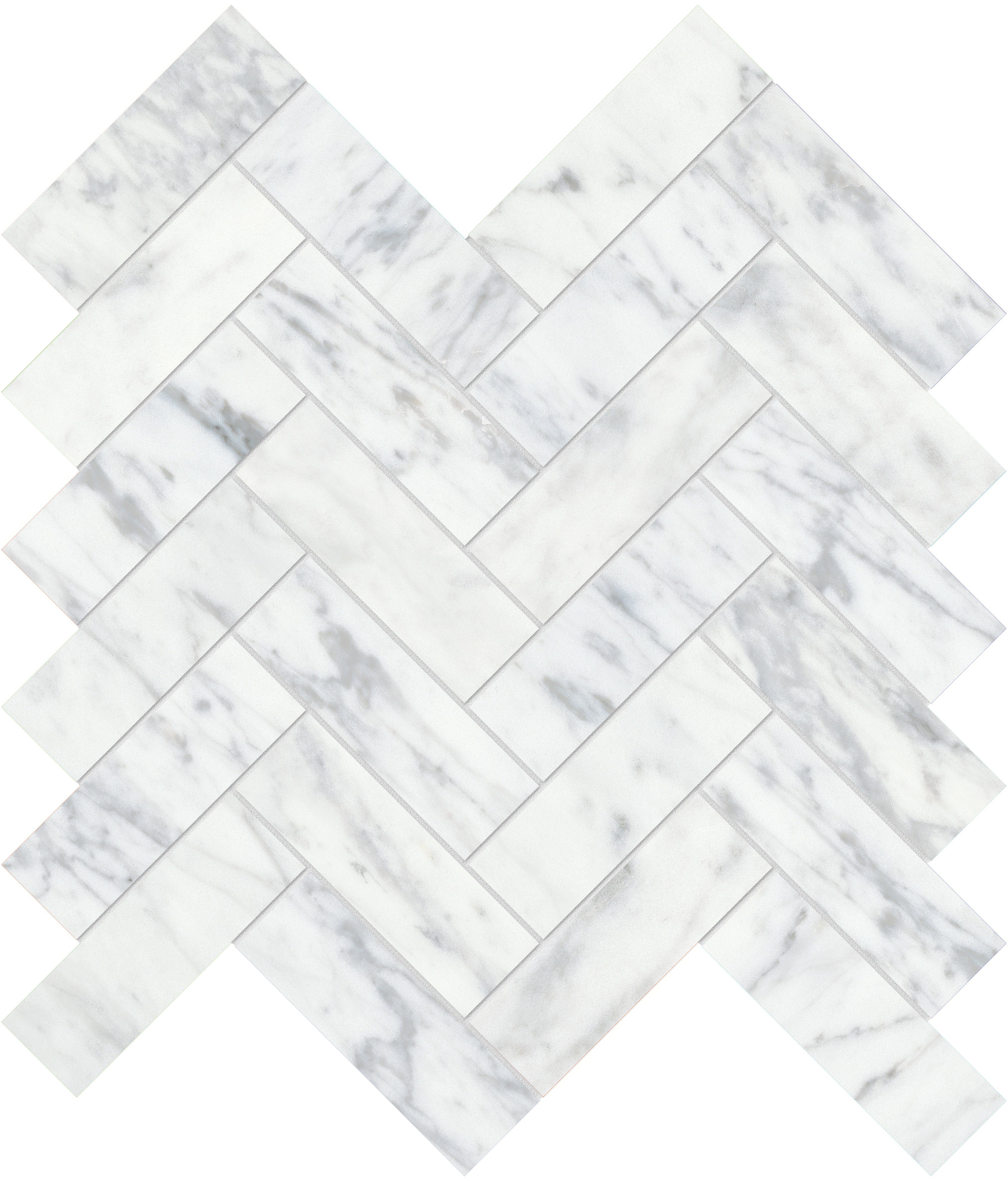 Virtue Bianco marble mosaic by Anatolia, top-down product view, 11 1/4"×11 13/32"×3/8" size. Turkish marble for floors and walls.