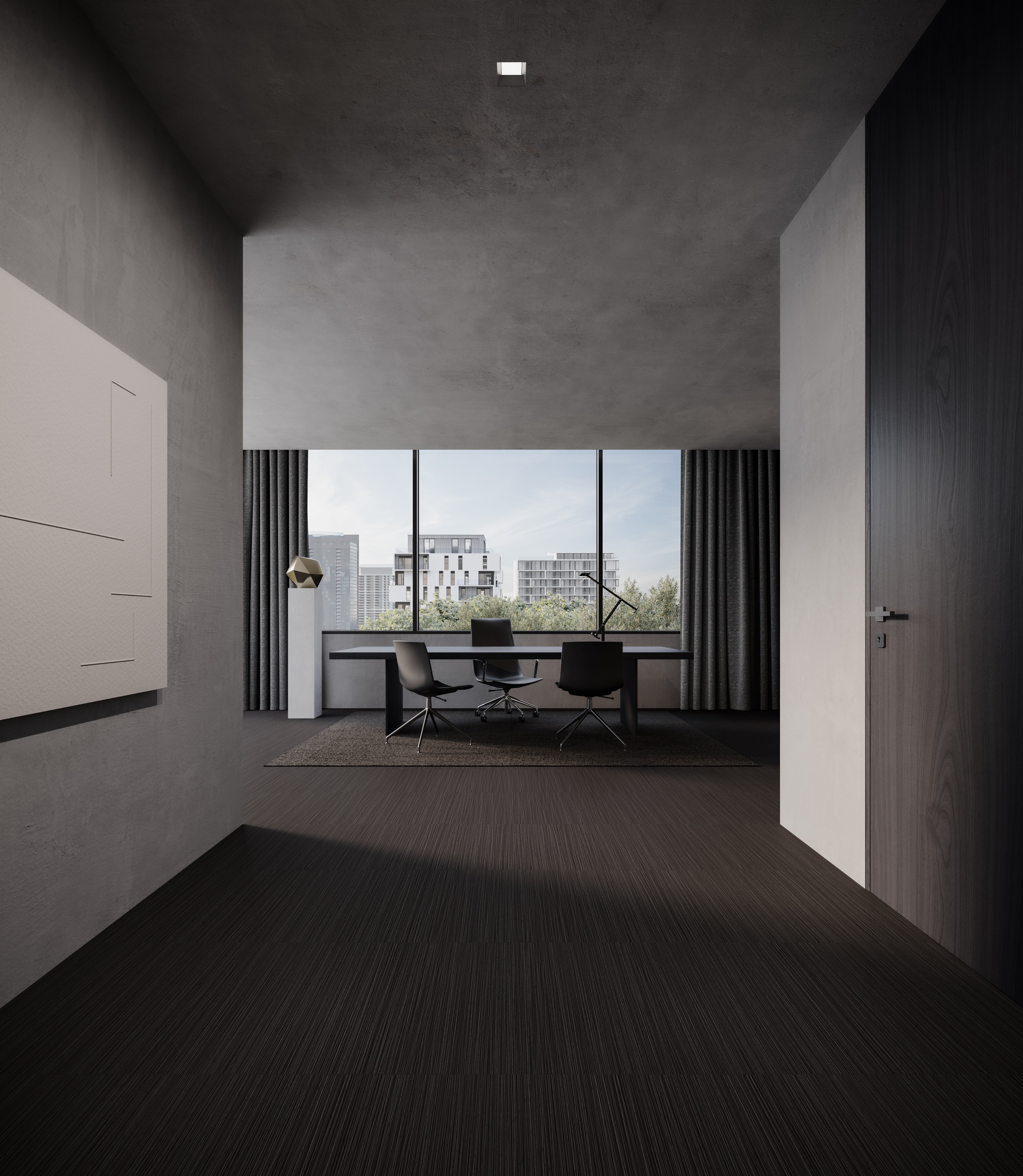 Zera Annex Carbon porcelain trim by Anatolia, top-down product view, 3"×24"×11/32" size. Malaysian porcelain for floors and walls.