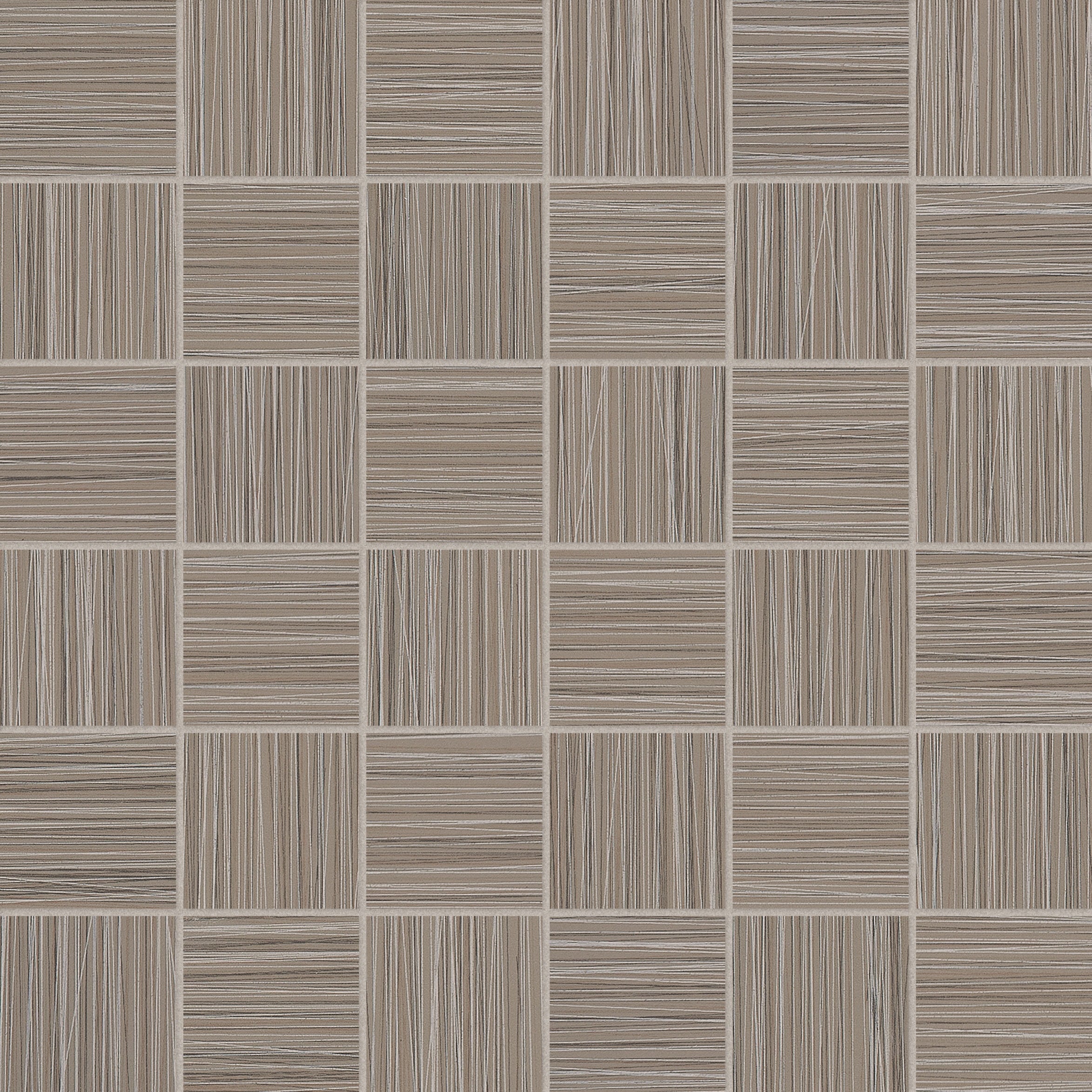 Zera Annex Olive porcelain mosaic by Anatolia, top-down product view, 11 23/32"×11 23/32"×11/32" size. Malaysian porcelain for floors and walls.