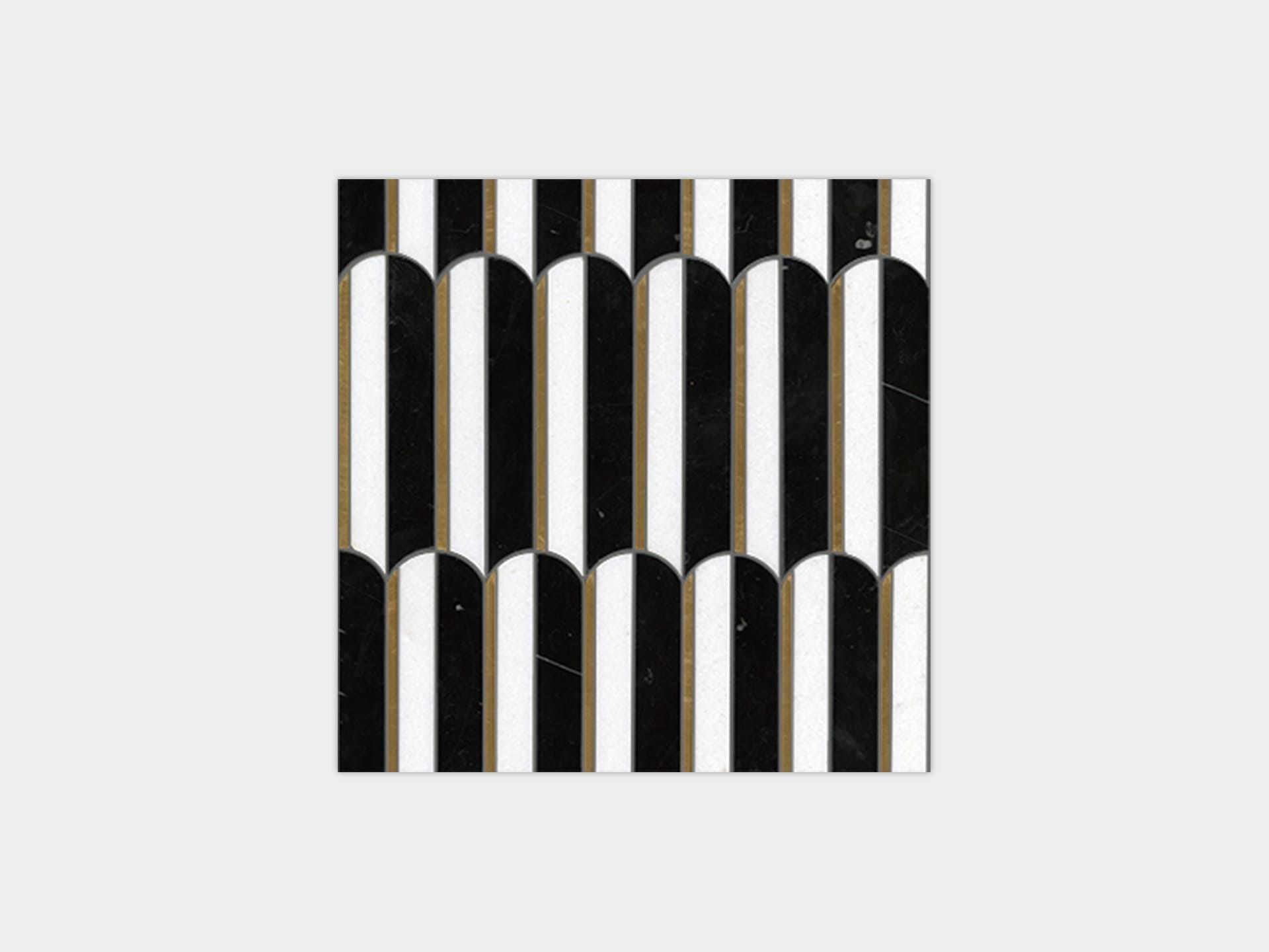 Piano Black&White Mosaic (12x12x10-mm | gloss)