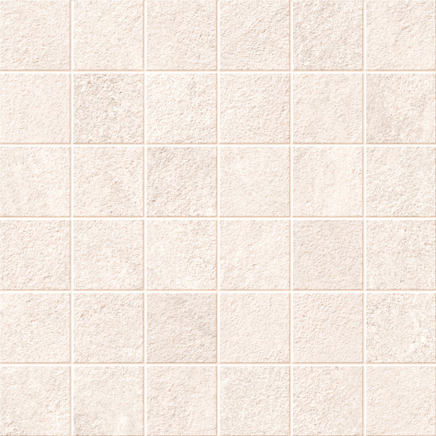 EXPLORE African Beige porcelain mosaic, top-down product view, 12"×12"×11/32" size. Premium porcelain for floors and walls.