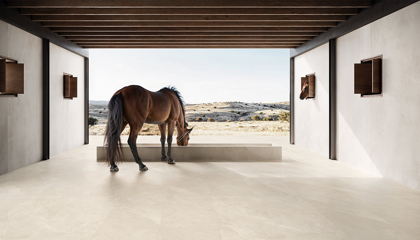 Cornerstone Evolution SLATE SAND porcelain mosaic tile by Emil, naturale finish, 12"x12" size. Premium Italian porcelain for floors and walls.