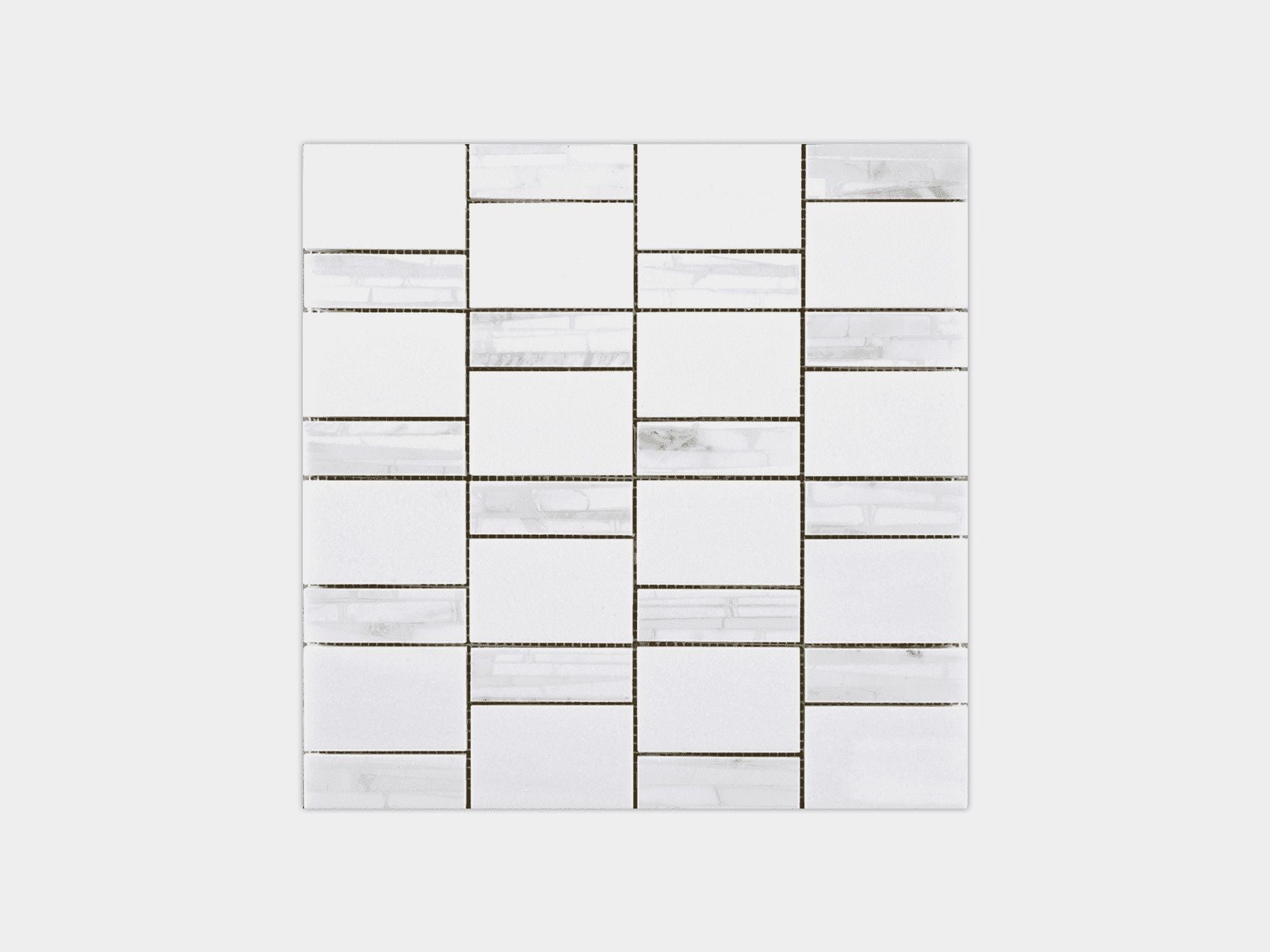 Essential Thassos Chess Mosaic (12x12x10-mm | matt-gloss)