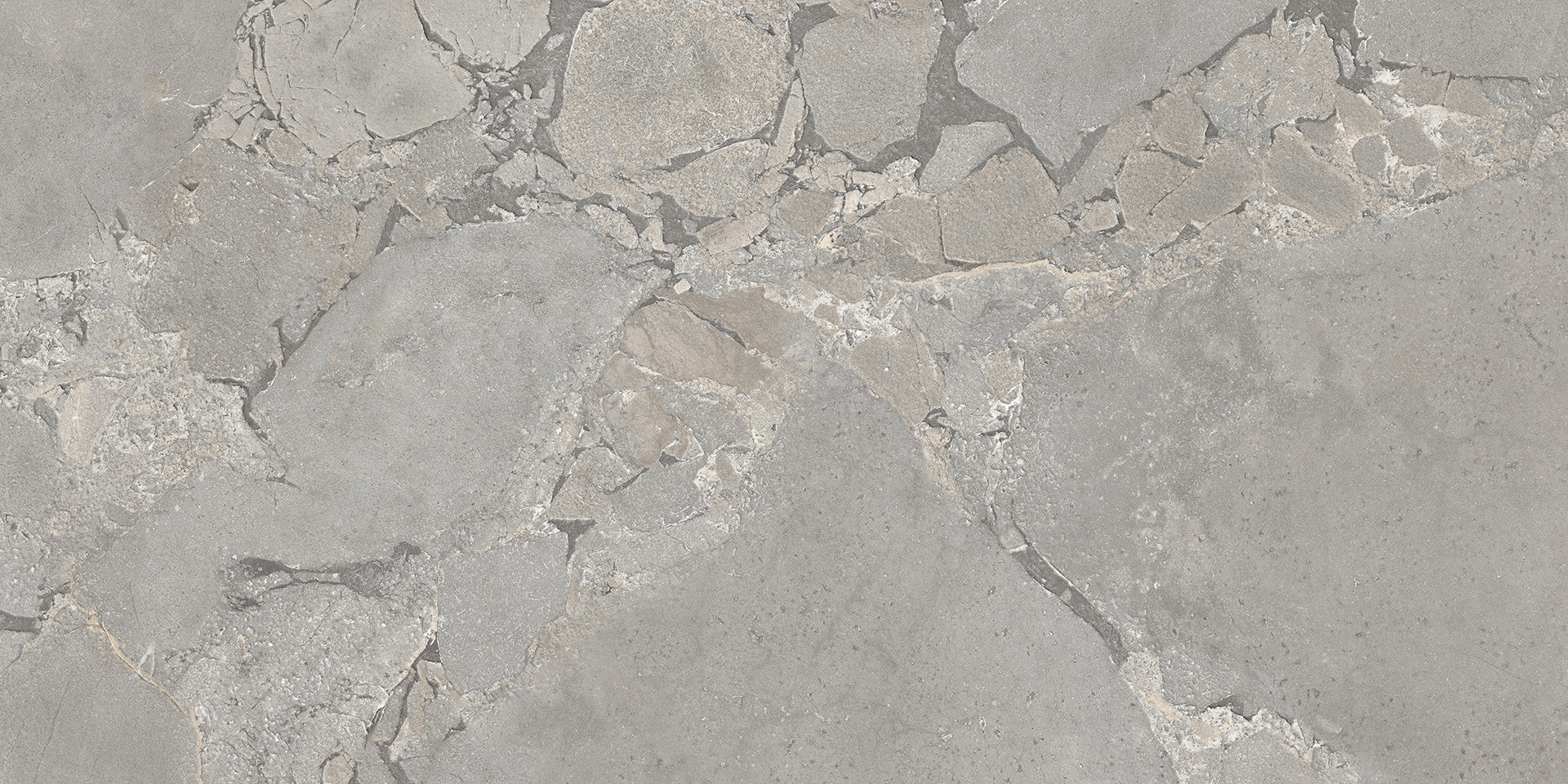 Unique Intensity Grey porcelain field tile by Emil, naturale finish, 47 1/4"x109 7/16"x6.5-mm size. Premium Italian porcelain for floors and walls.