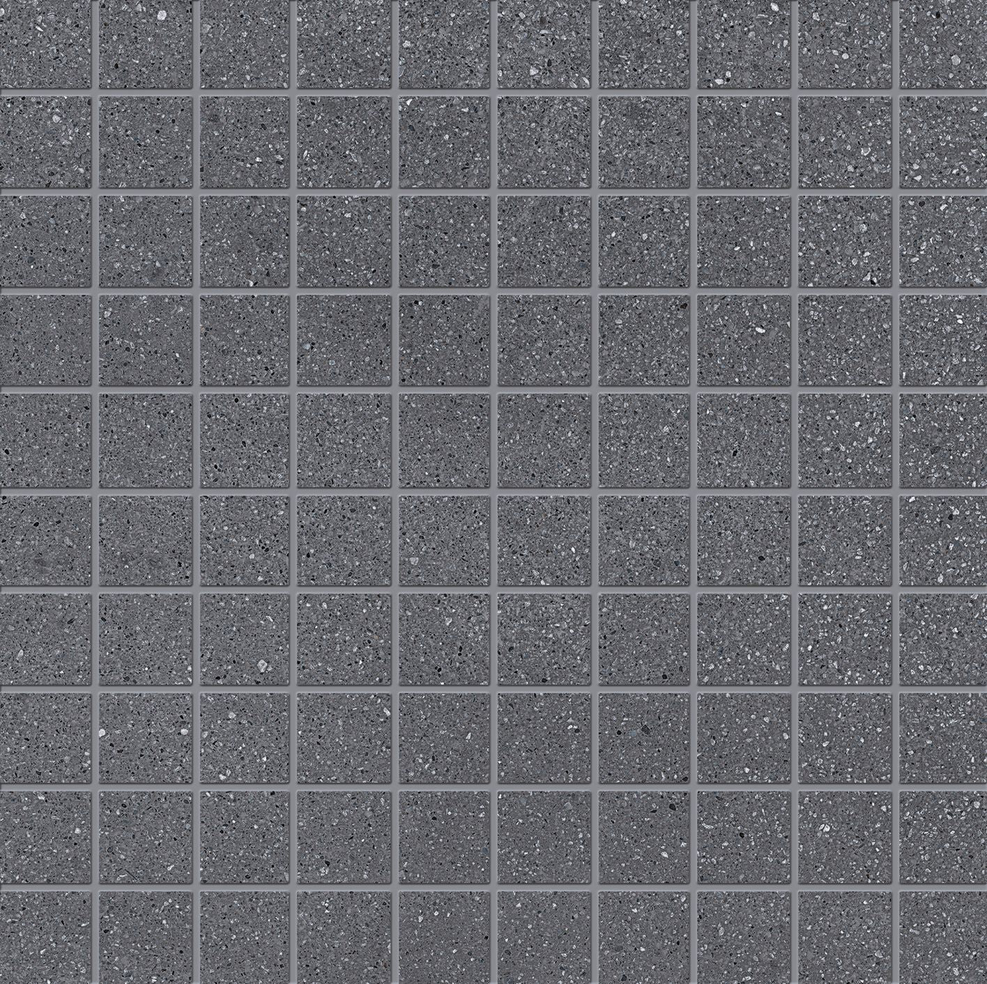 Medley DARK GREY porcelain mosaic tile by Emil, naturale finish, 12"x12" size. Premium Italian porcelain for floors and walls.