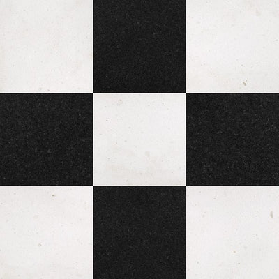 Crema Europa & Absolute Black Checkerboard – Granite and Limestone collection