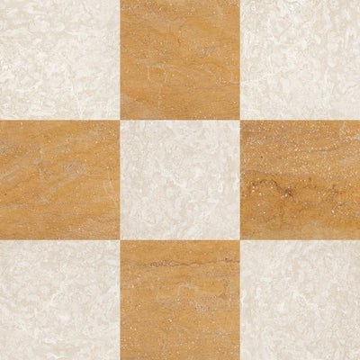 Giallo Reale & Botticino Fiorito Checkerboard – Marble collection