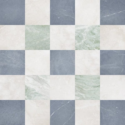 Ming Green, Negro Marquina & Botticino Turkish Checkerboard – Marble collection