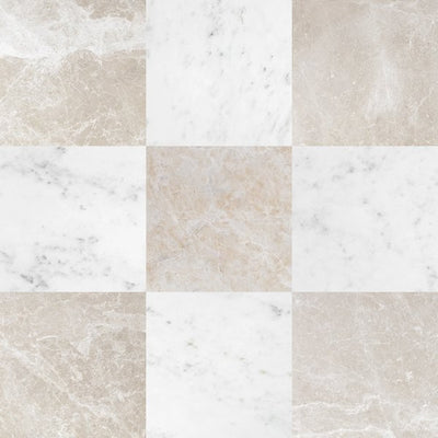 Oriental White & Botticino Turkish Checkerboard – Marble collection