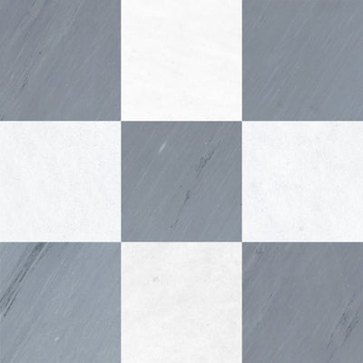 Polar White & Bardiglio Imperiale Checkerboard – Marble collection
