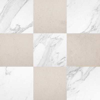 Porto Beige & Calacatta Gold Checkerboard – Limestone and Marble collection