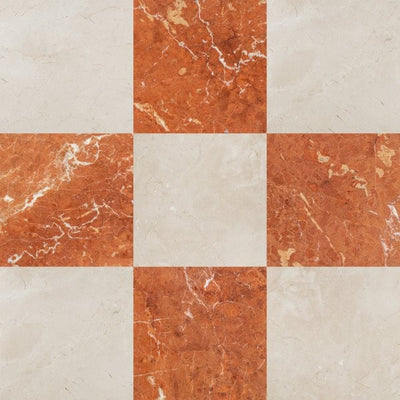 Rojo Alicante & Crema Marfil Select Checkerboard – Marble collection