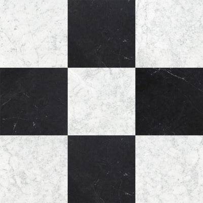White Carrara & Negro Marquina Checkerboard – Marble collection