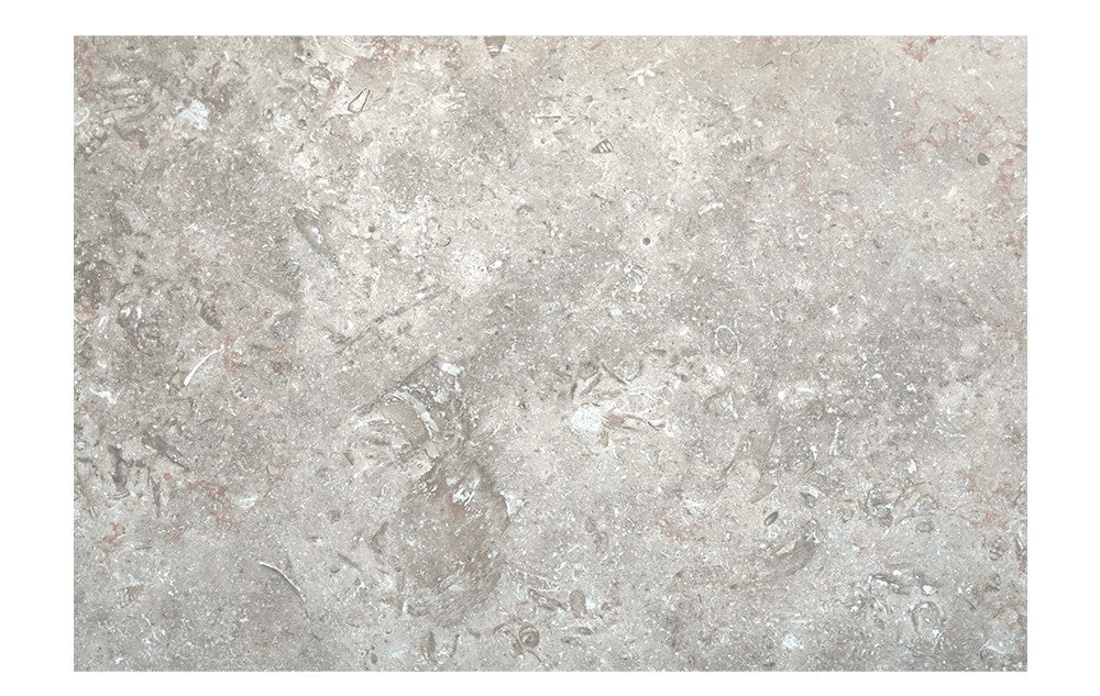 Jerusalem Grey Gold Jerusalem Grey/Gold limestone trim, top-down product view, 3/4" size. Premium limestone for floors and walls.