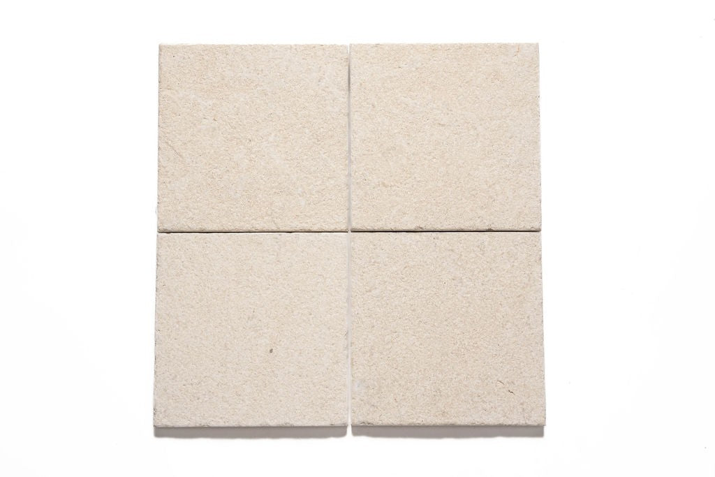 Moca Fossil Provence Moca limestone mosaic, primary product image, 11 1/8"×11 1/8" size. Premium limestone for floors and walls.