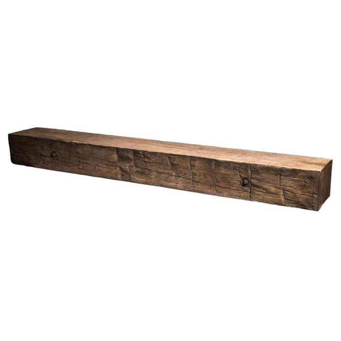 7' Barn Beam Mantel Extension (2 Brown manufactured stone accessories by Casa di Sassi, primary product image, 60"×8"×6" size. Premium manufactured stone for exterior and interior walls.