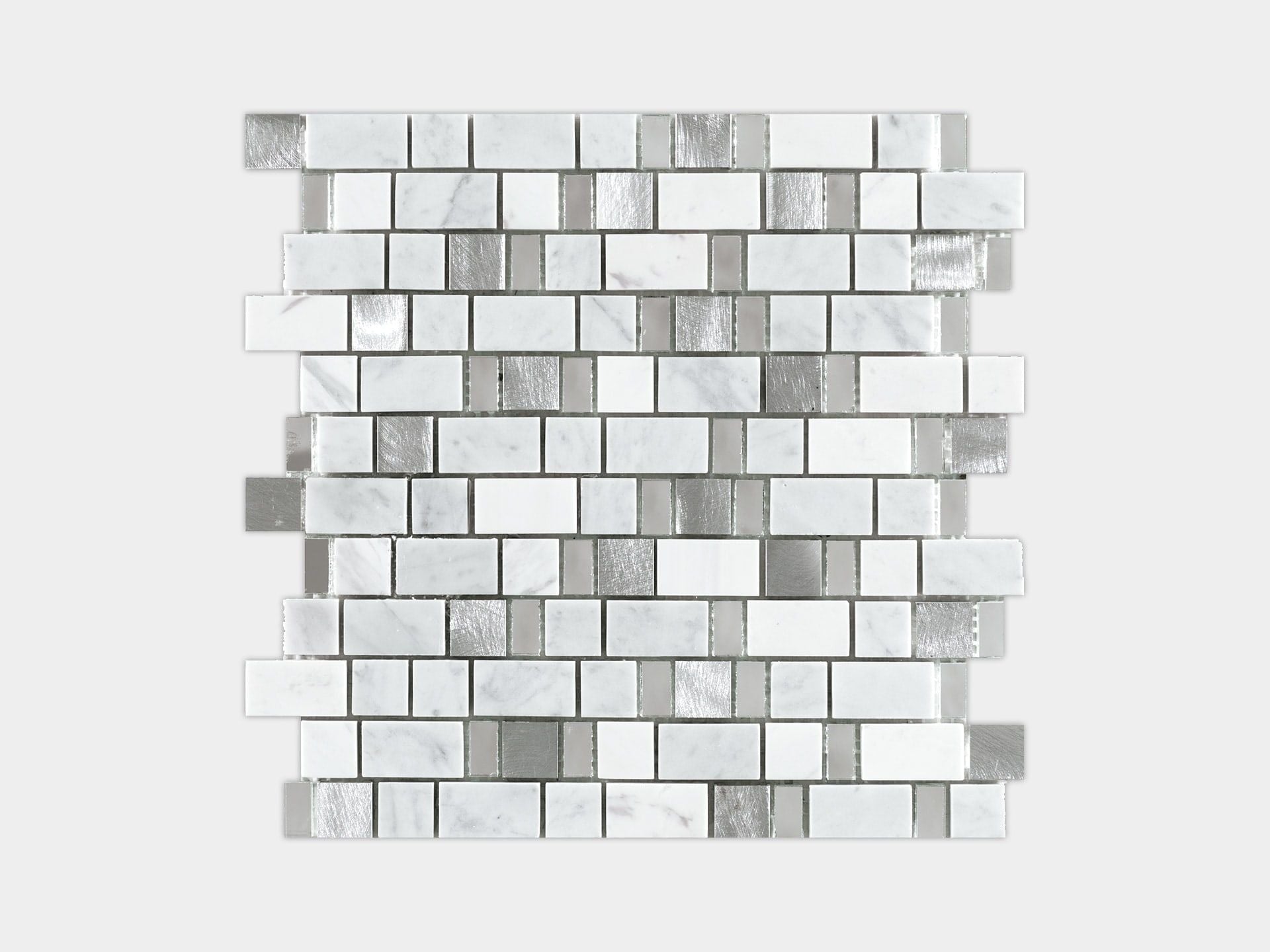 Victorian White Stripes Mosaic (12x12x8-mm | gloss)