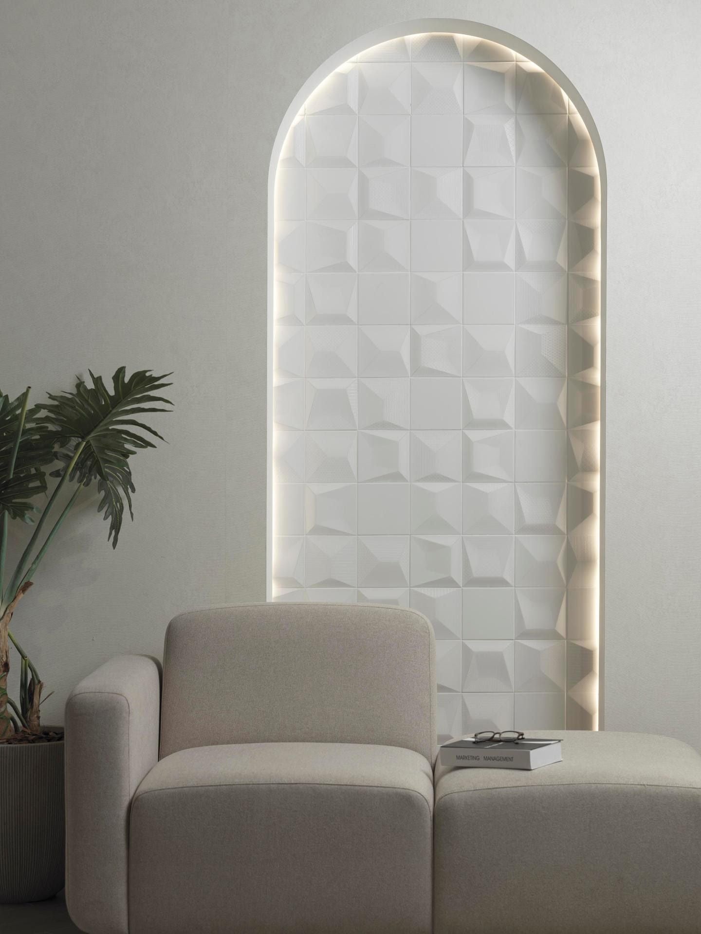 Cosmos White Deco S4 Wall Tile (6x6x18-mm | matt)