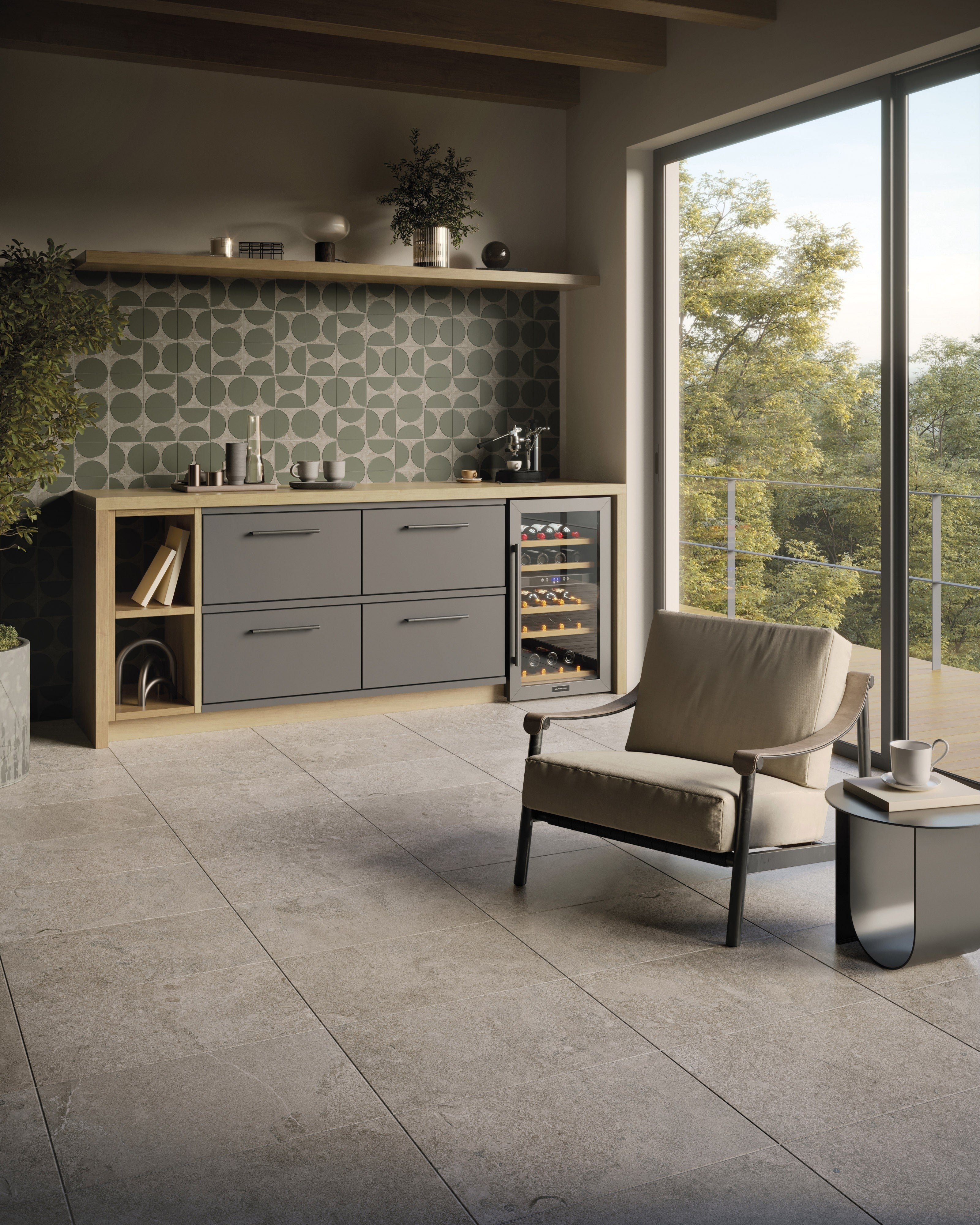 AURORA ELEGANCE: Fendi Frost Groved Field Tile (24"x48"x8.5-mm | polished | rectified)