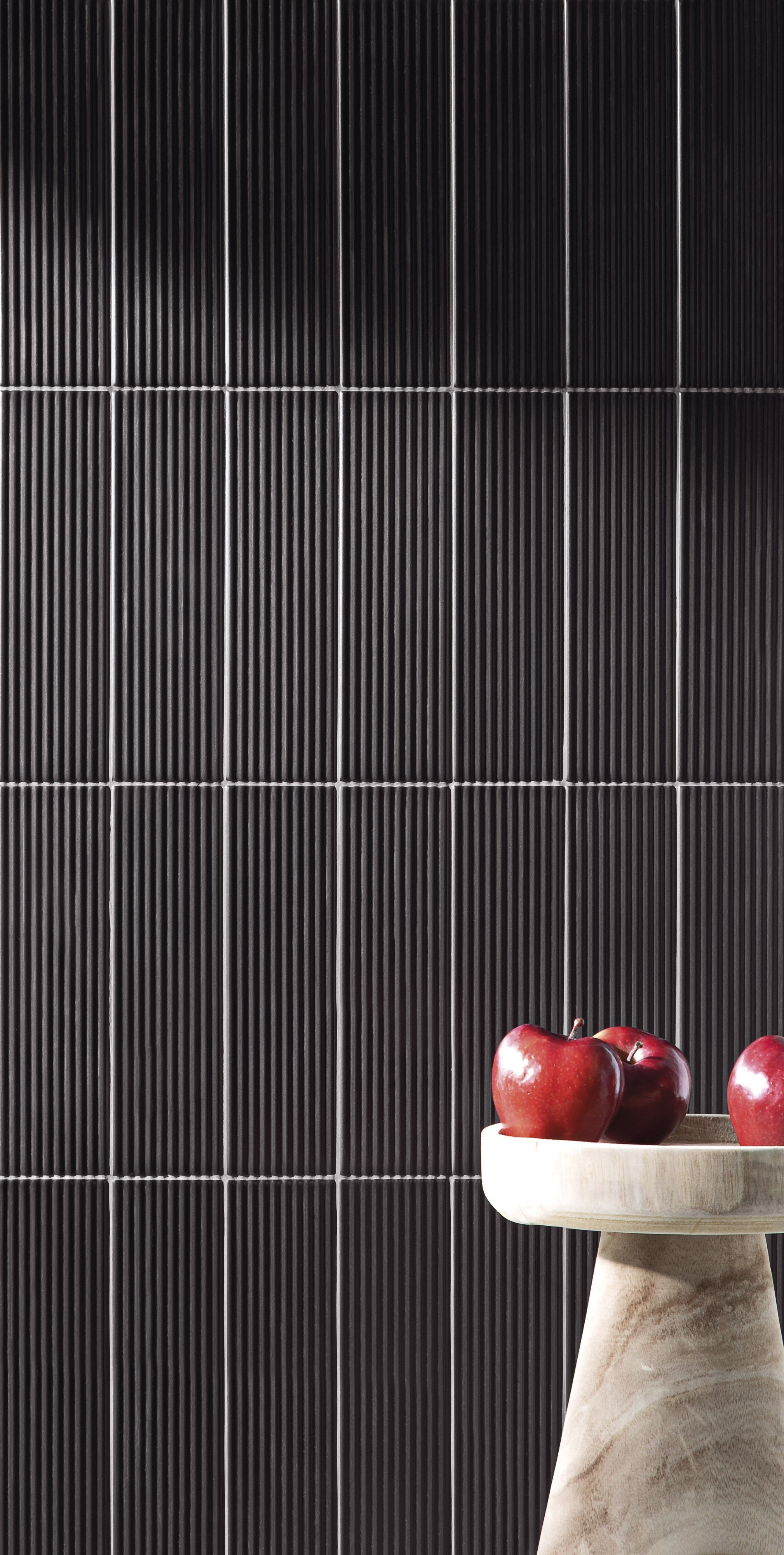 CANVAS RHYTHM: Canvas Noir Groved Field Tile (3"x10"x7.4-mm | matte | pressed)