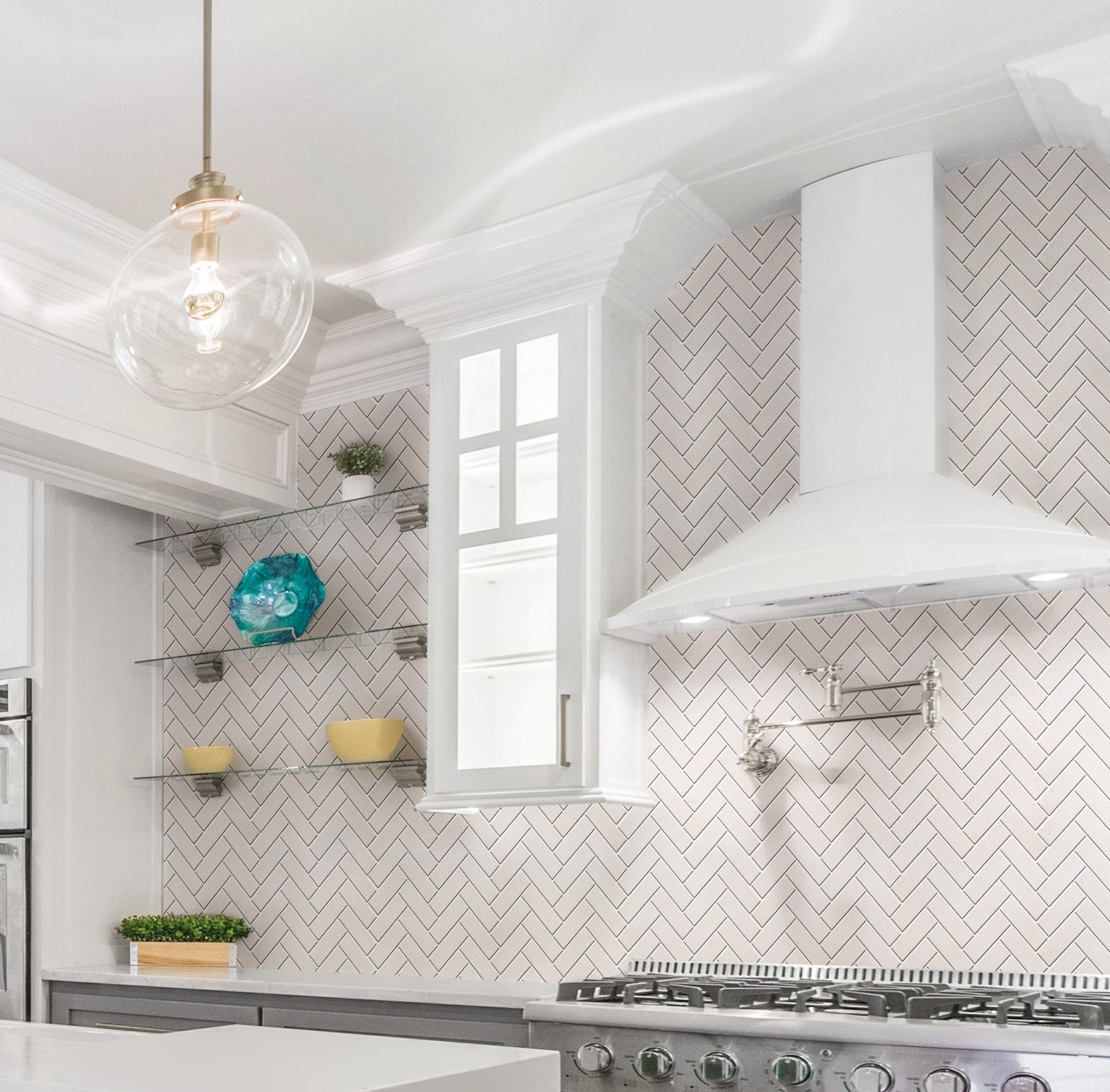 COASTAL MIRAGE: Pearlescent Dream Straight Stack 2X2 Mosaic (12"x12"x8-mm | natural | rectified)