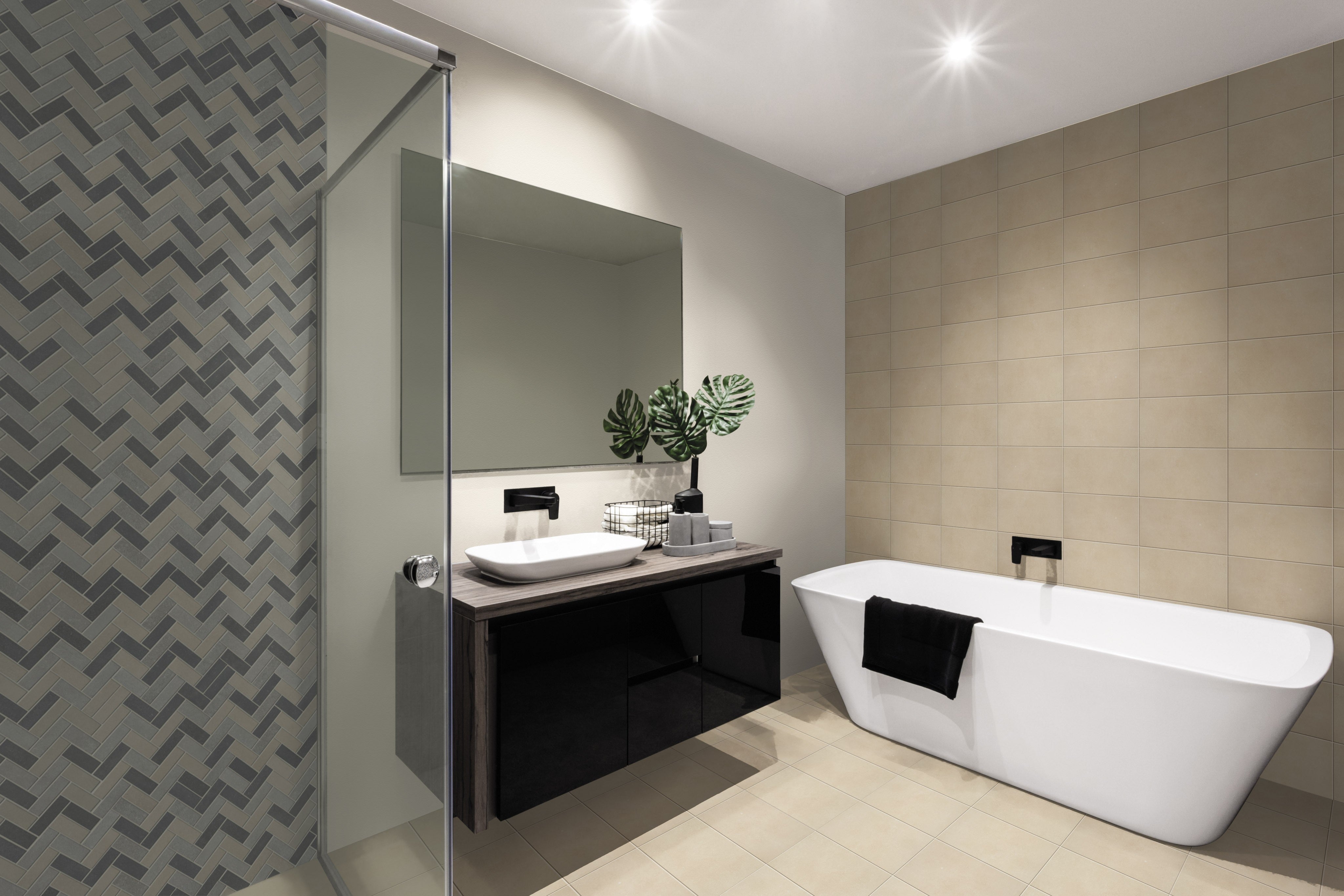 COASTAL MIRAGE: Sandy Mirage Straight Stack 2X2 Mosaic (12"x12"x8-mm | natural | rectified)