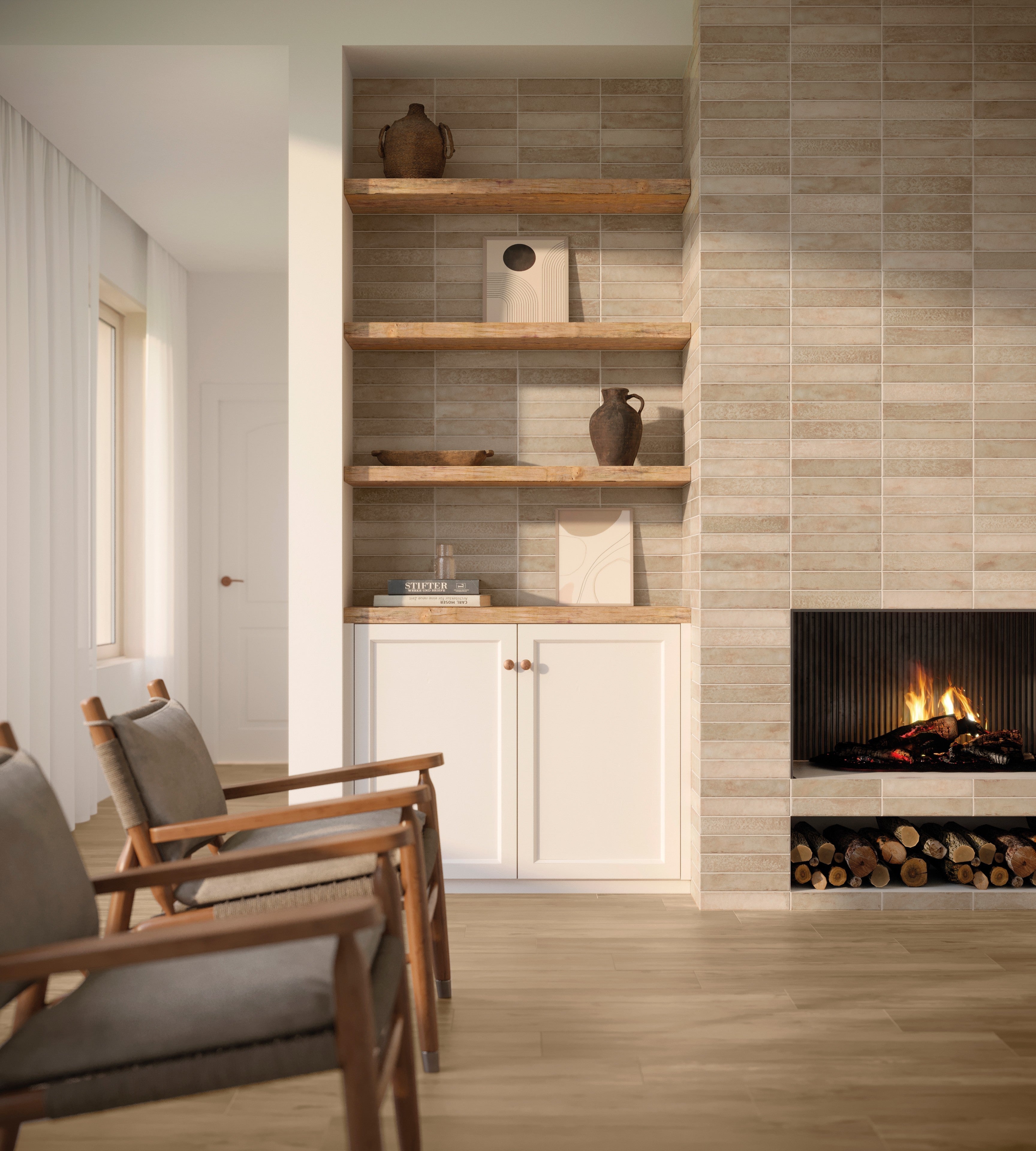 EARTHEN ELEGANCE: Sandy Serenade Field Tile (2"x10"x7-mm | matte | pressed)