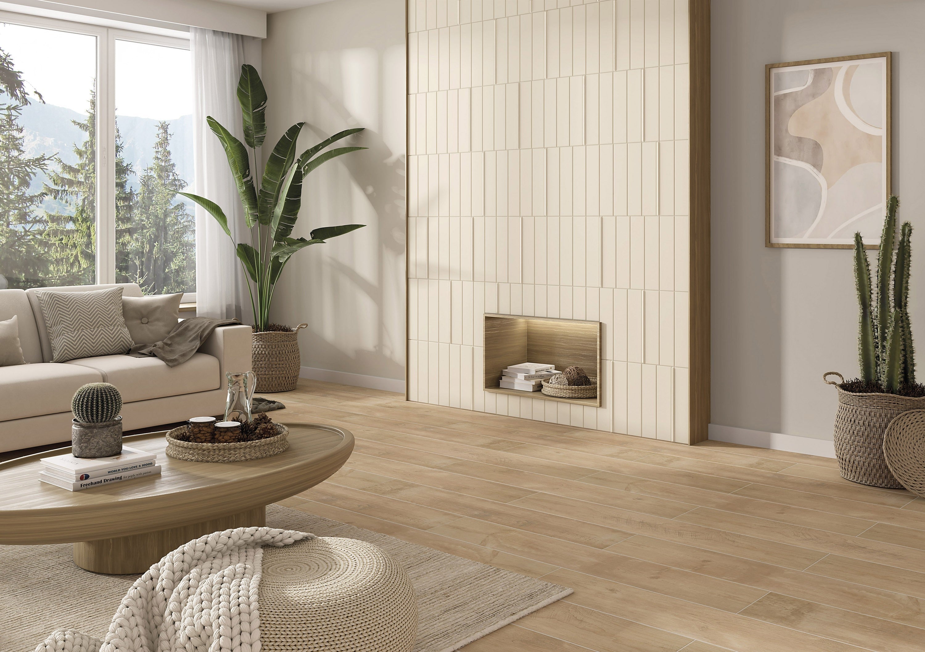 EARTHLY IMPRESSIONS: Island Dawn Field Tile (3"x14"x8-mm | matte | pressed)